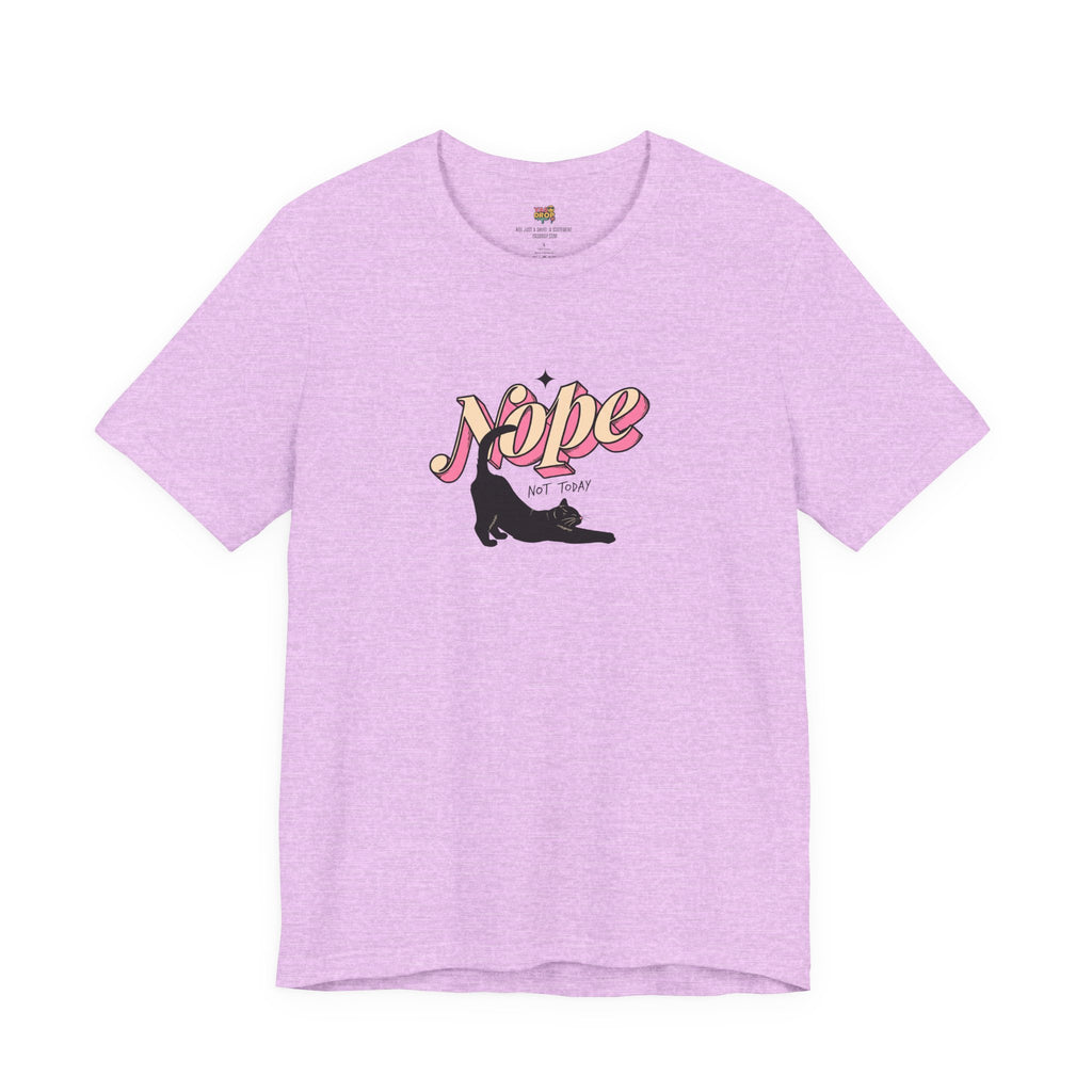 "Nope Not Today" Retro Typography Cat Tee – Y2K Streetwear Graphic Shirt