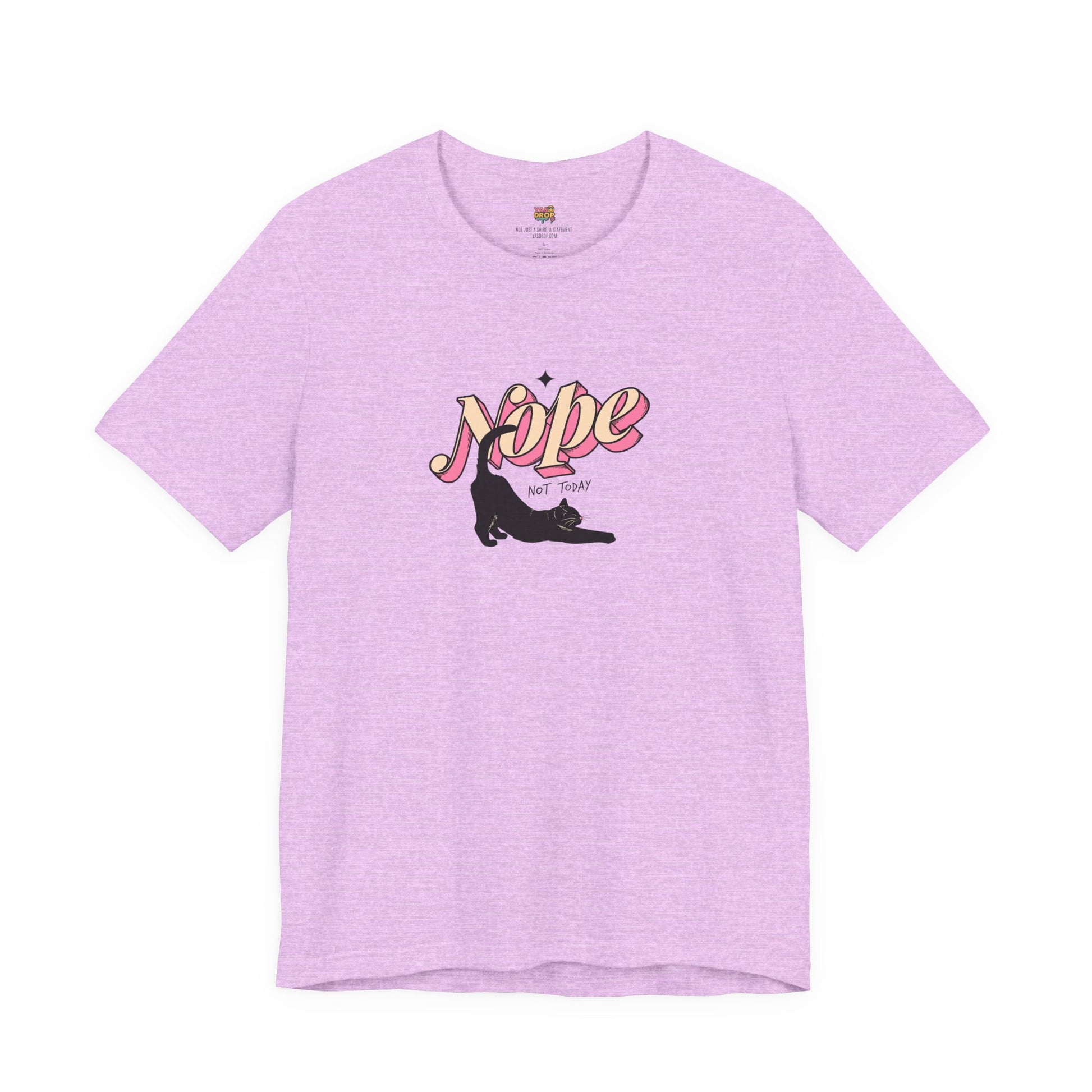 "Nope Not Today" Retro Typography Cat Tee – Y2K Streetwear Graphic Shirt