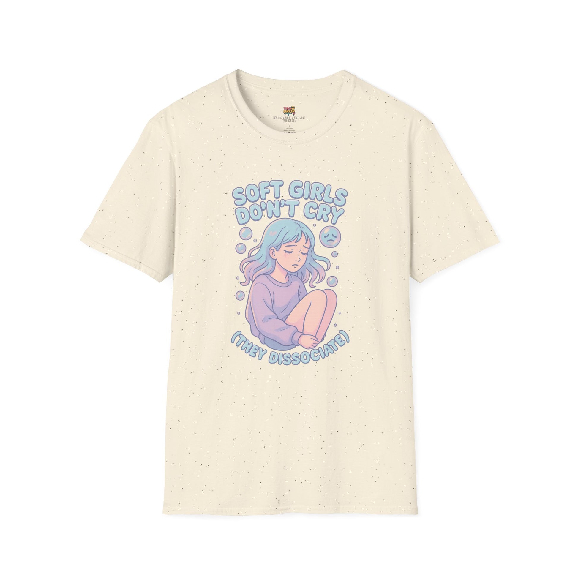 Soft Girls Don’t Cry (They Dissociate) – Pastel Sadcore Tee