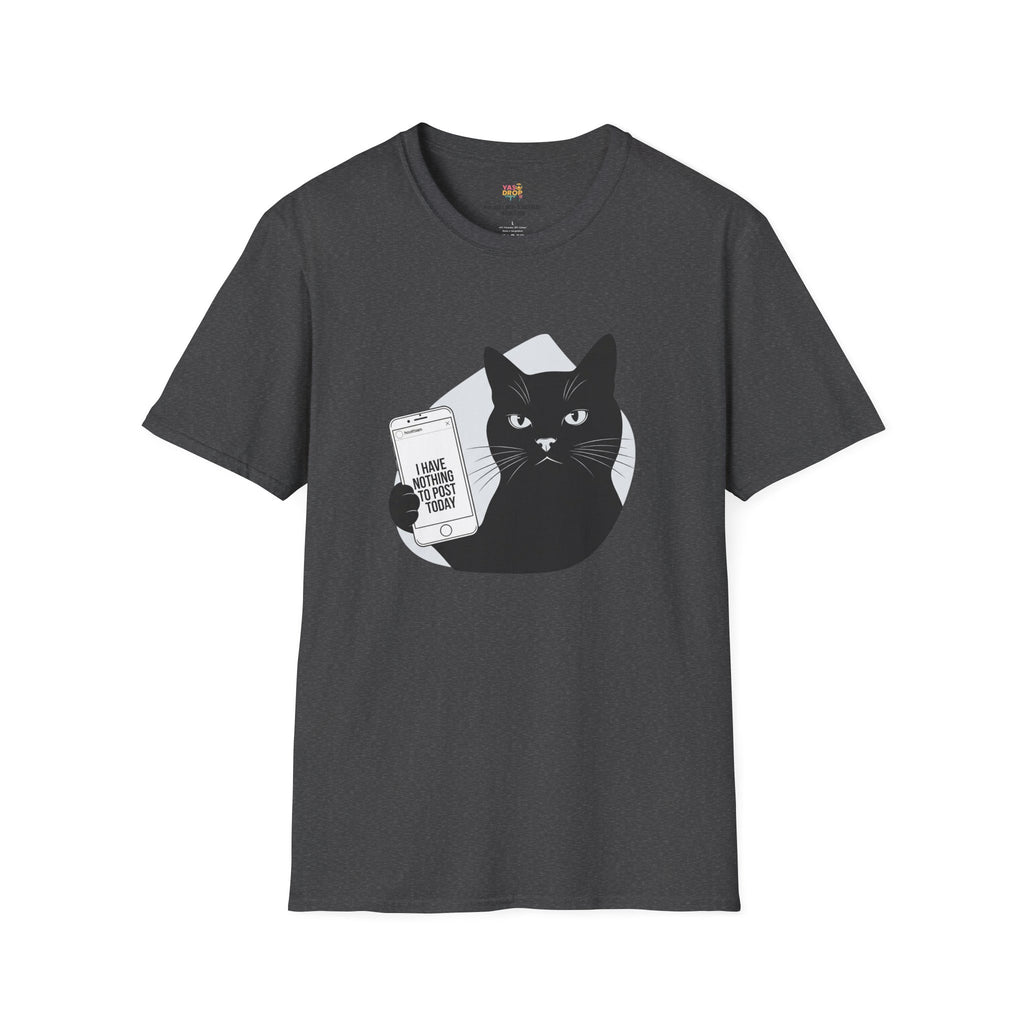 Social Media Struggles Cat T-Shirt | "I Have Nothing to Post Today" Tee