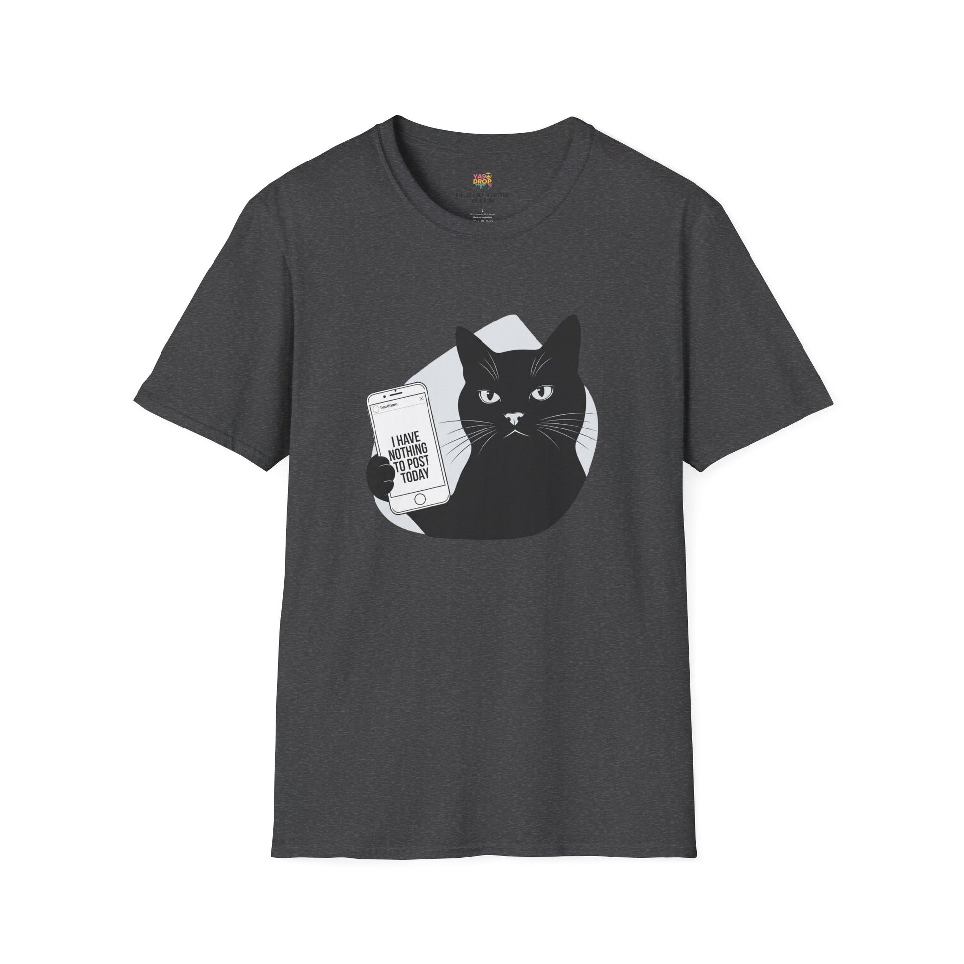 Social Media Struggles Cat T-Shirt | "I Have Nothing to Post Today" Tee