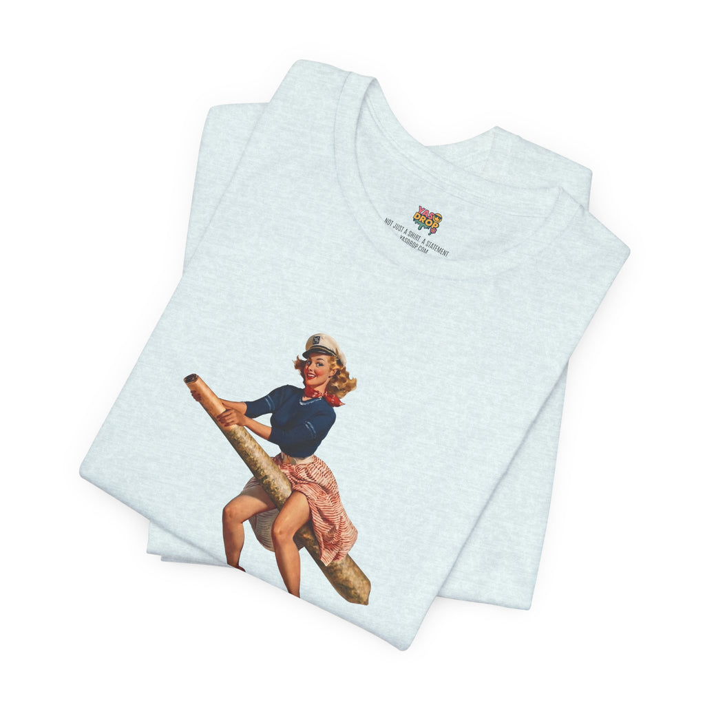Retro Pin-Up Graphic Tee - Ironic Vintage Streetwear T-Shirt