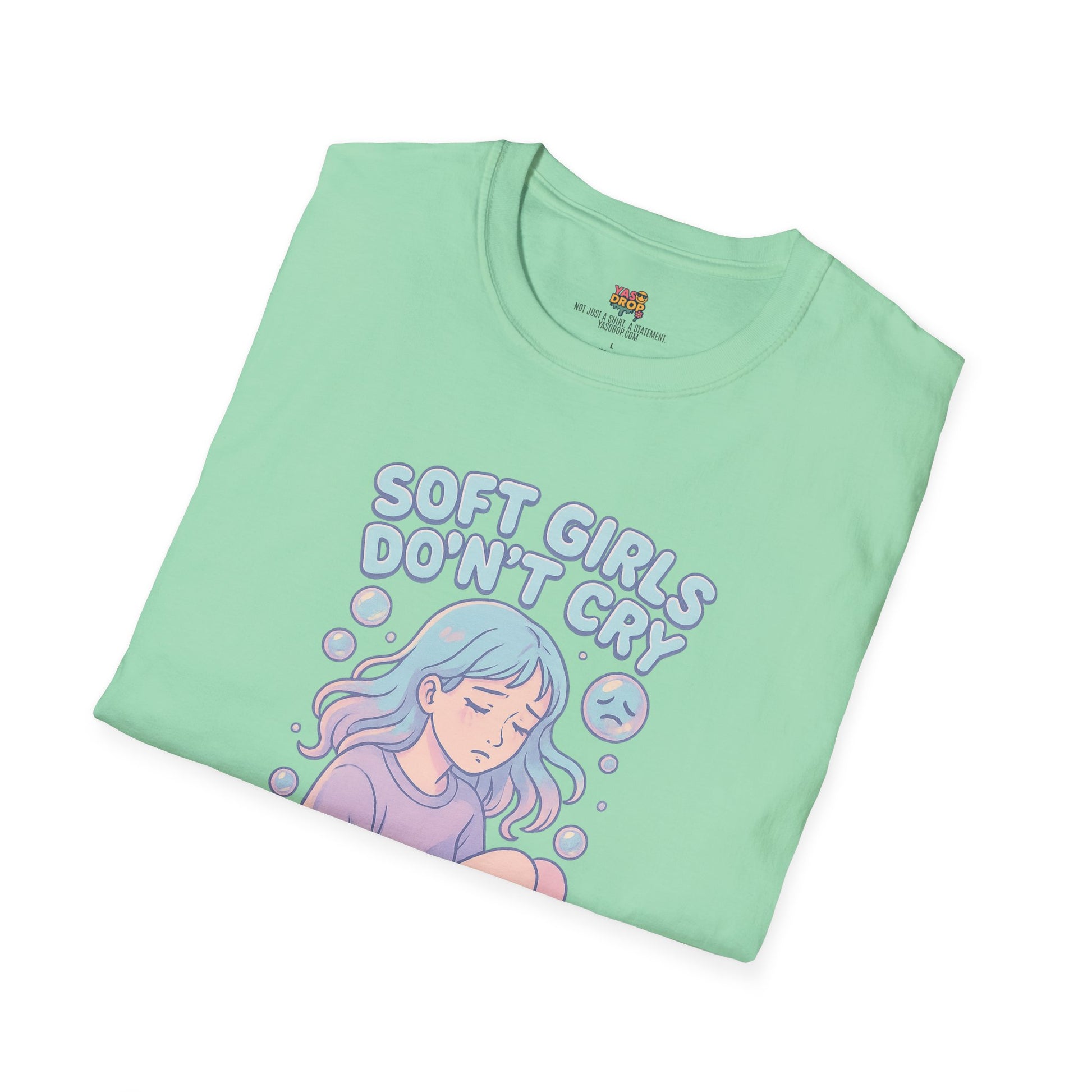 Soft Girls Don’t Cry (They Dissociate) – Pastel Sadcore Tee
