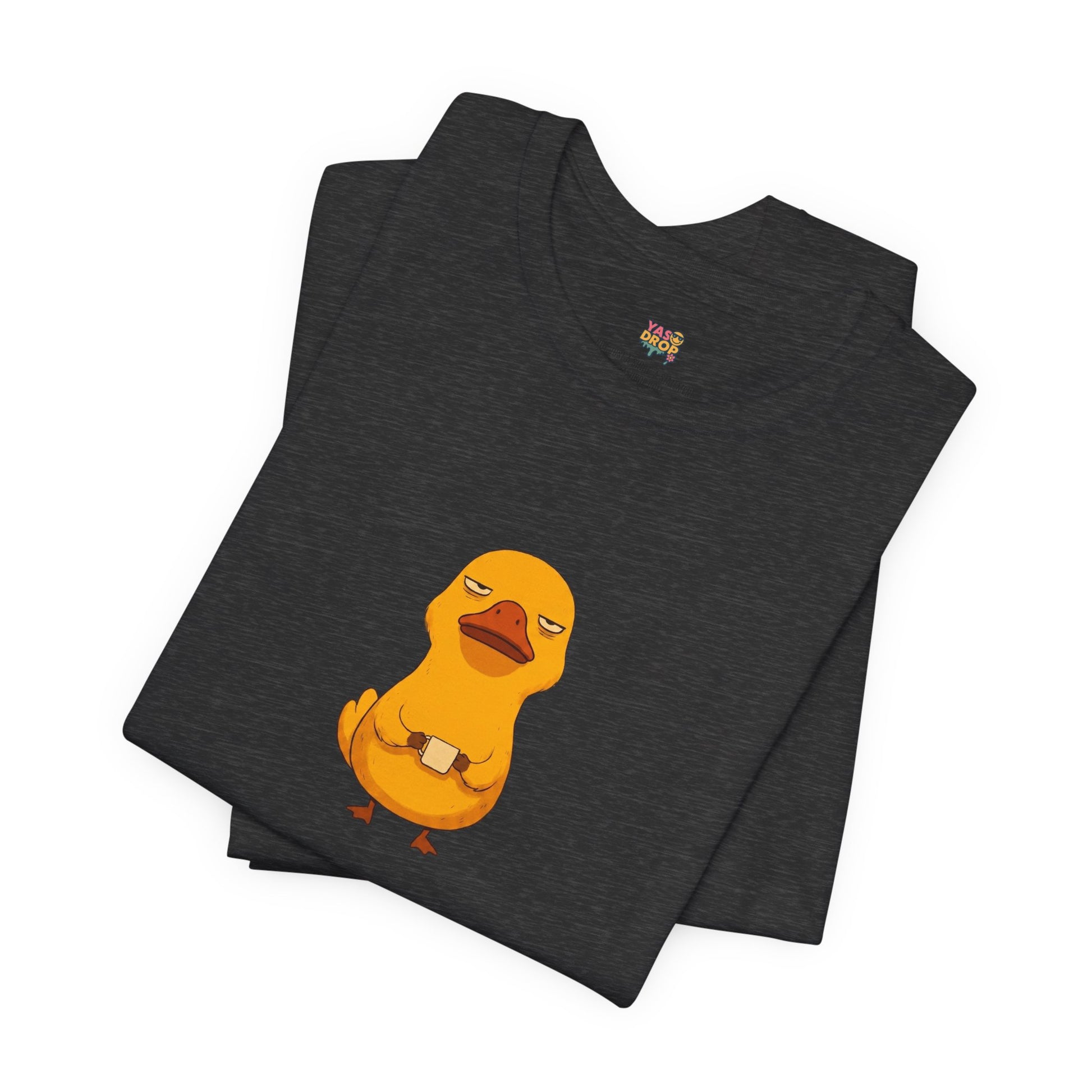Unamused Coffee Duck Graphic Tee – Ironic Minimalist Streetwear