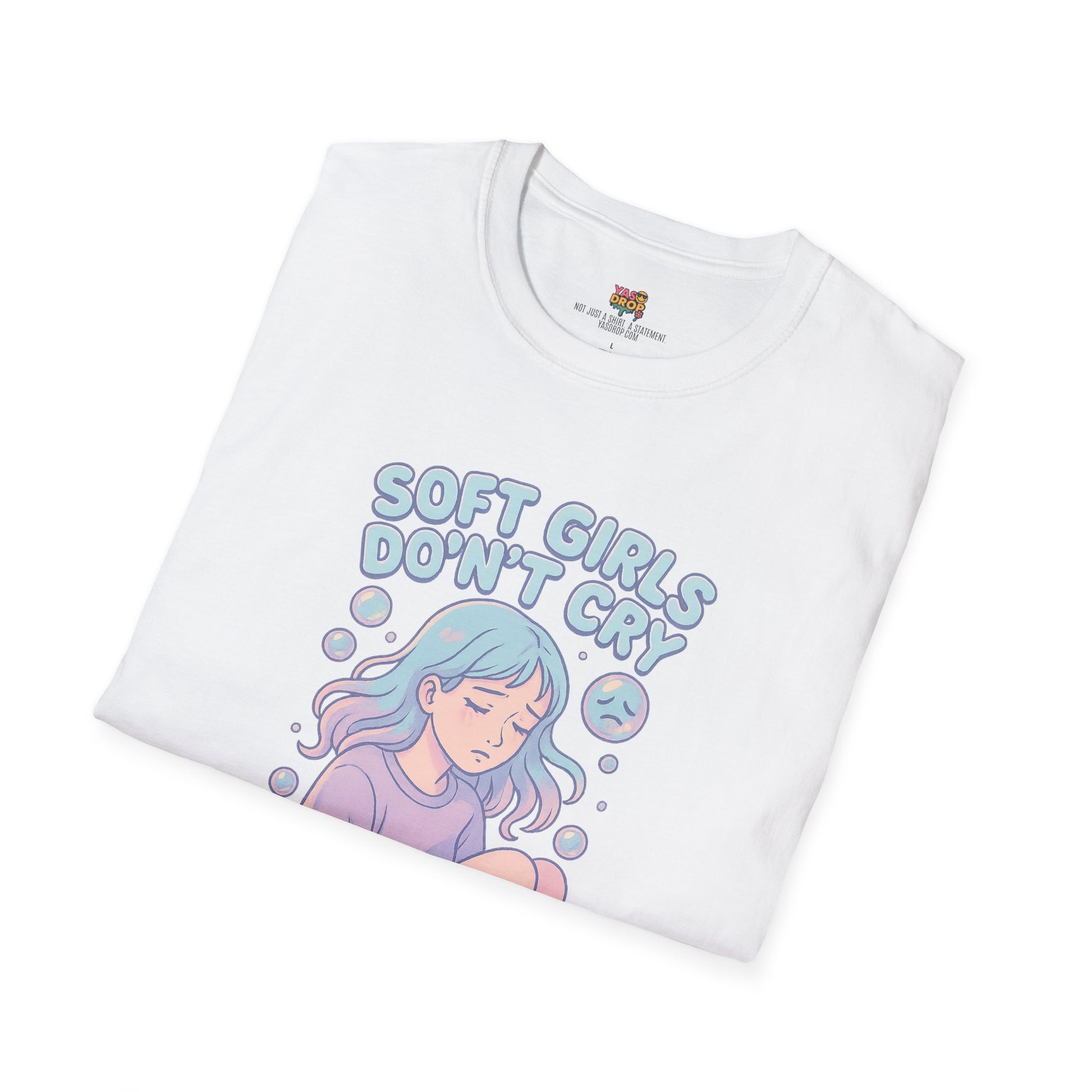 Soft Girls Don’t Cry (They Dissociate) – Pastel Sadcore Tee