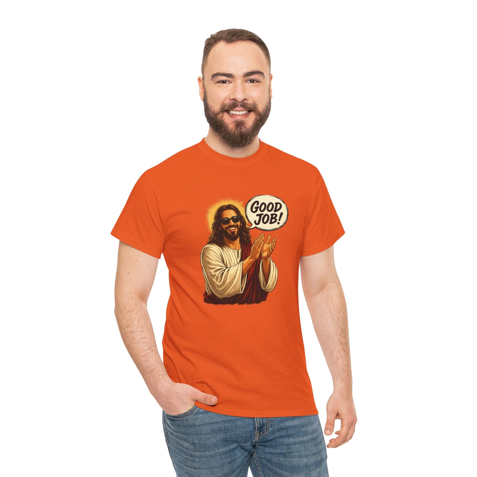 The "Good Job" Savior Graphic Tee – Ironic Streetwear / Retro Aesthetic Unisex Shirt