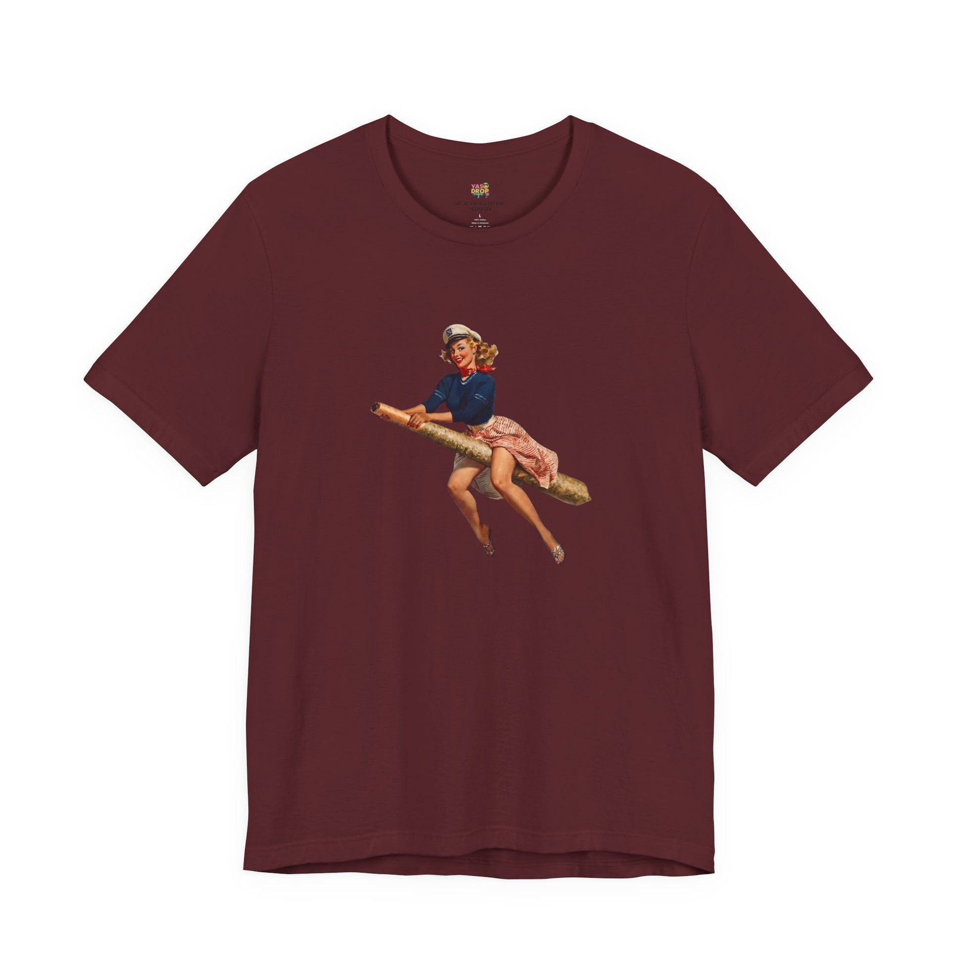 Retro Pin-Up Graphic Tee - Ironic Vintage Streetwear T-Shirt
