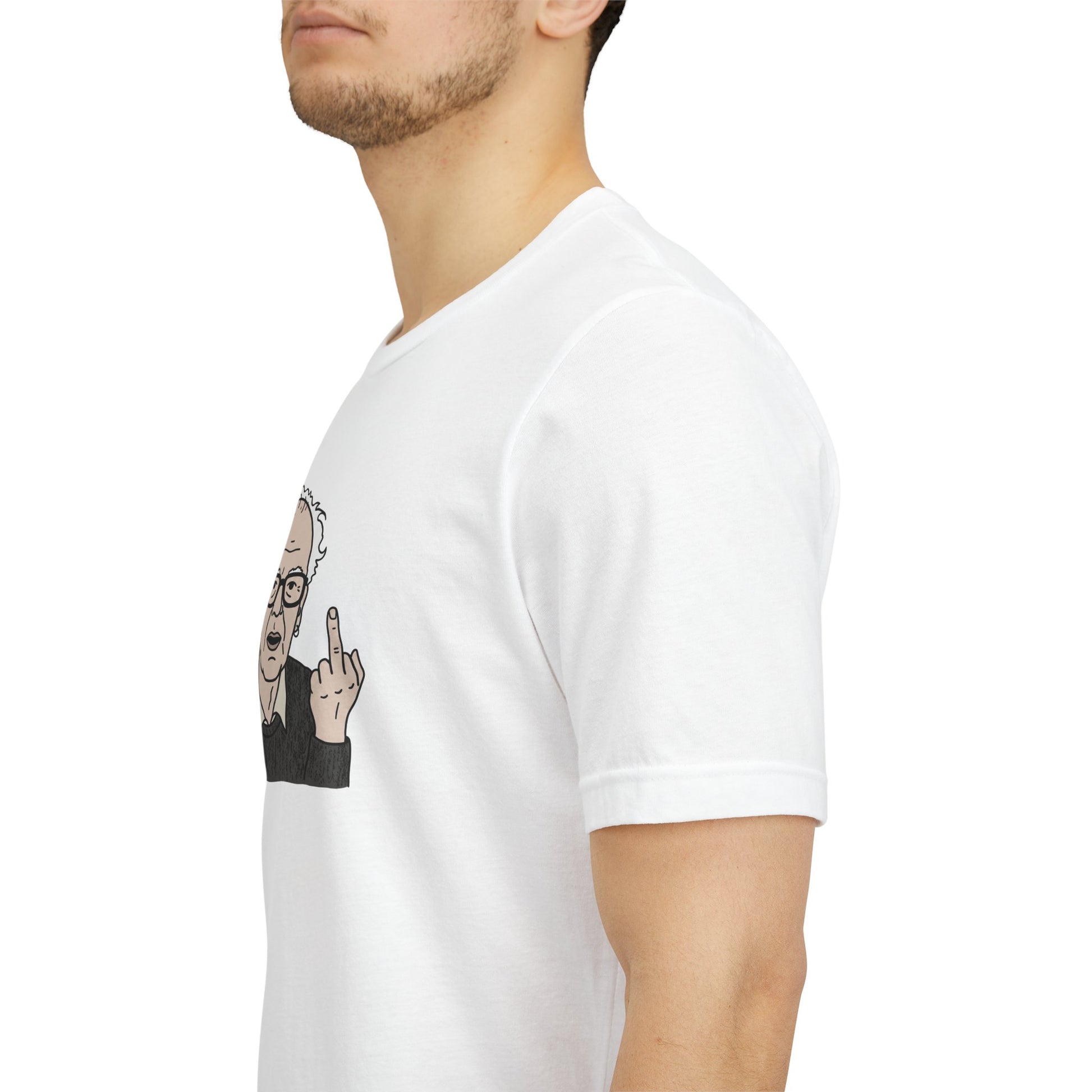 Grumpy Old Man Middle Finger Graphic Tee – Ironic Minimalist Aesthetic Streetwear T-Shirt