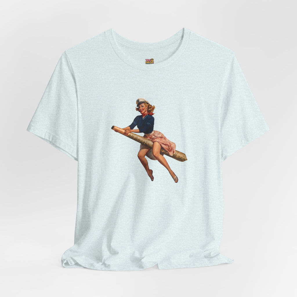 Retro Pin-Up Graphic Tee - Ironic Vintage Streetwear T-Shirt