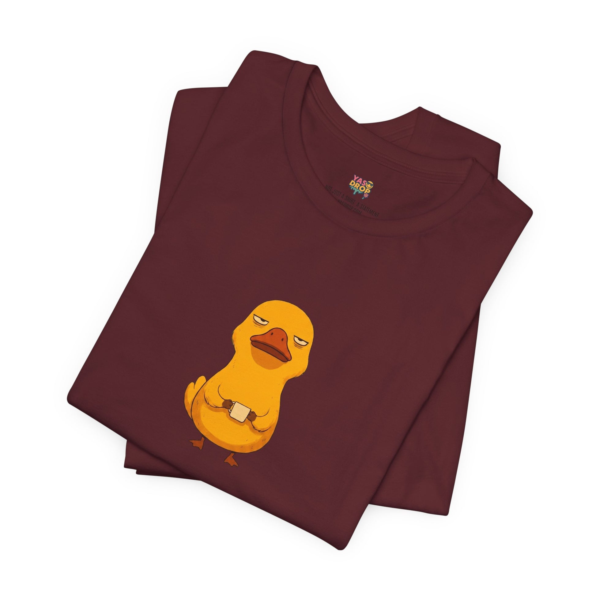 Unamused Coffee Duck Graphic Tee – Ironic Minimalist Streetwear