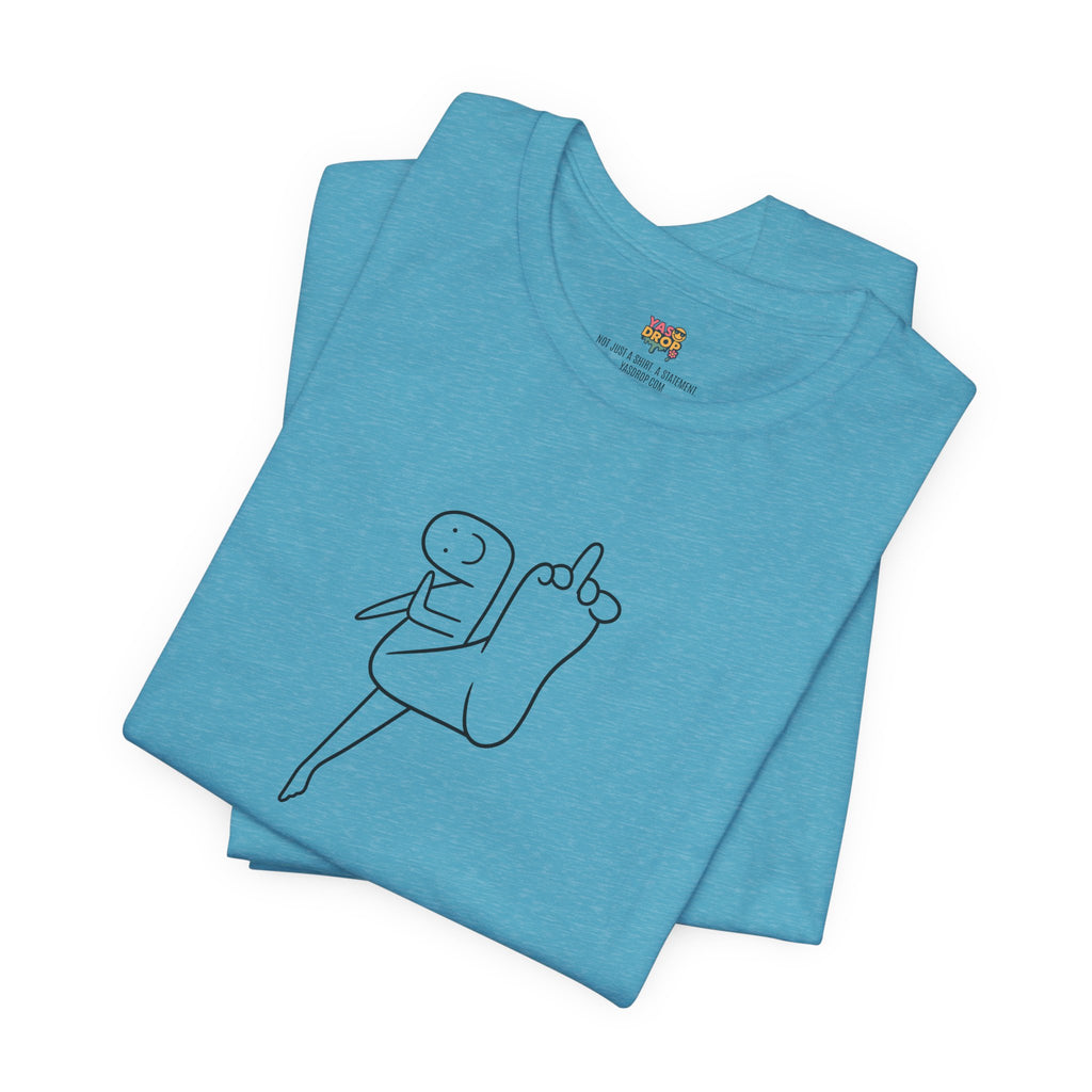 "Mood" Minimalist Graphic Tee – Ironic Middle Finger Doodle Streetwear T-Shirt