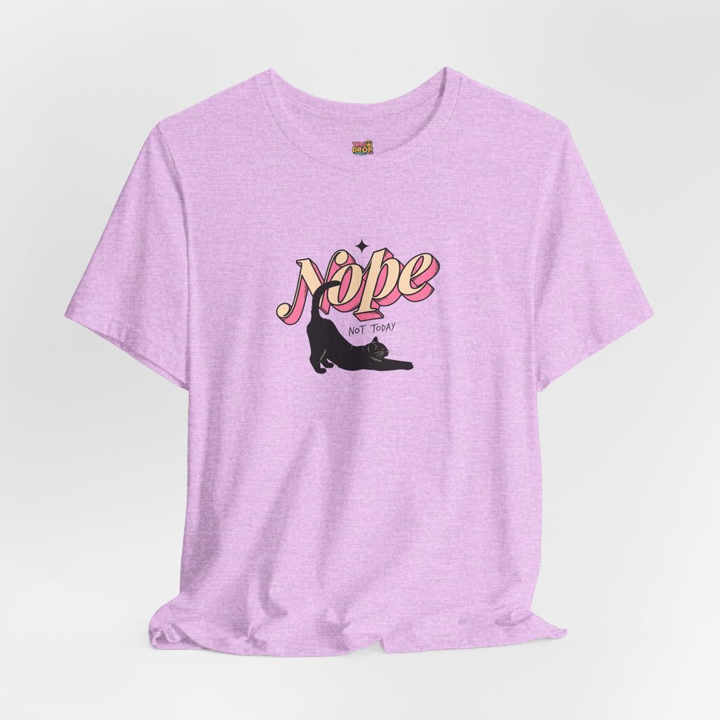 "Nope Not Today" Retro Typography Cat Tee – Y2K Streetwear Graphic Shirt