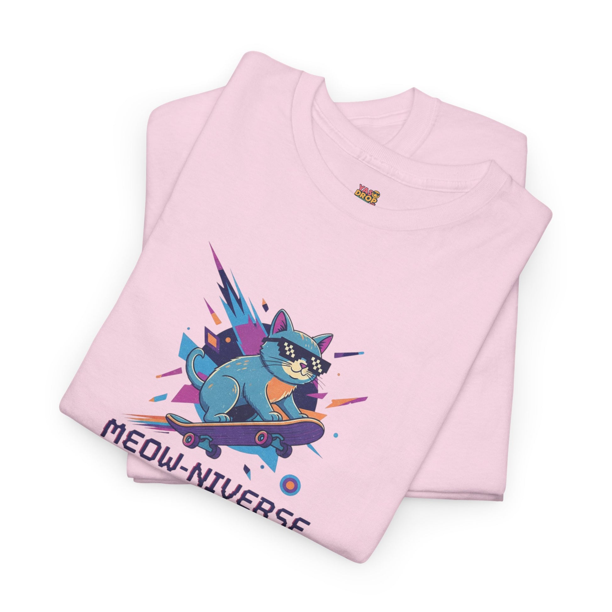 MEOW-NIVERSE EXPLORER: Retro Cyber Cat Skater Tee
