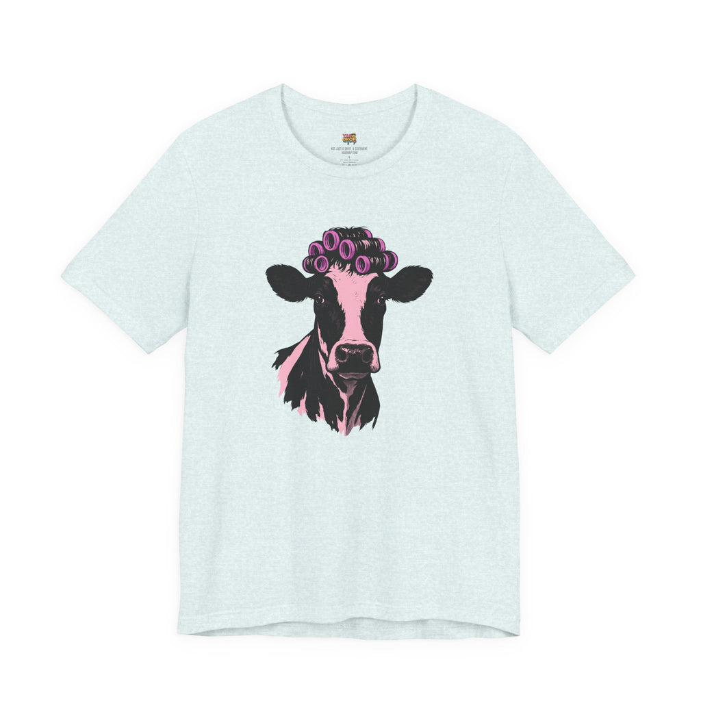"In My Lane" Cow in Rollers Graphic Tee – Aesthetic Ironic Minimalist Streetwear