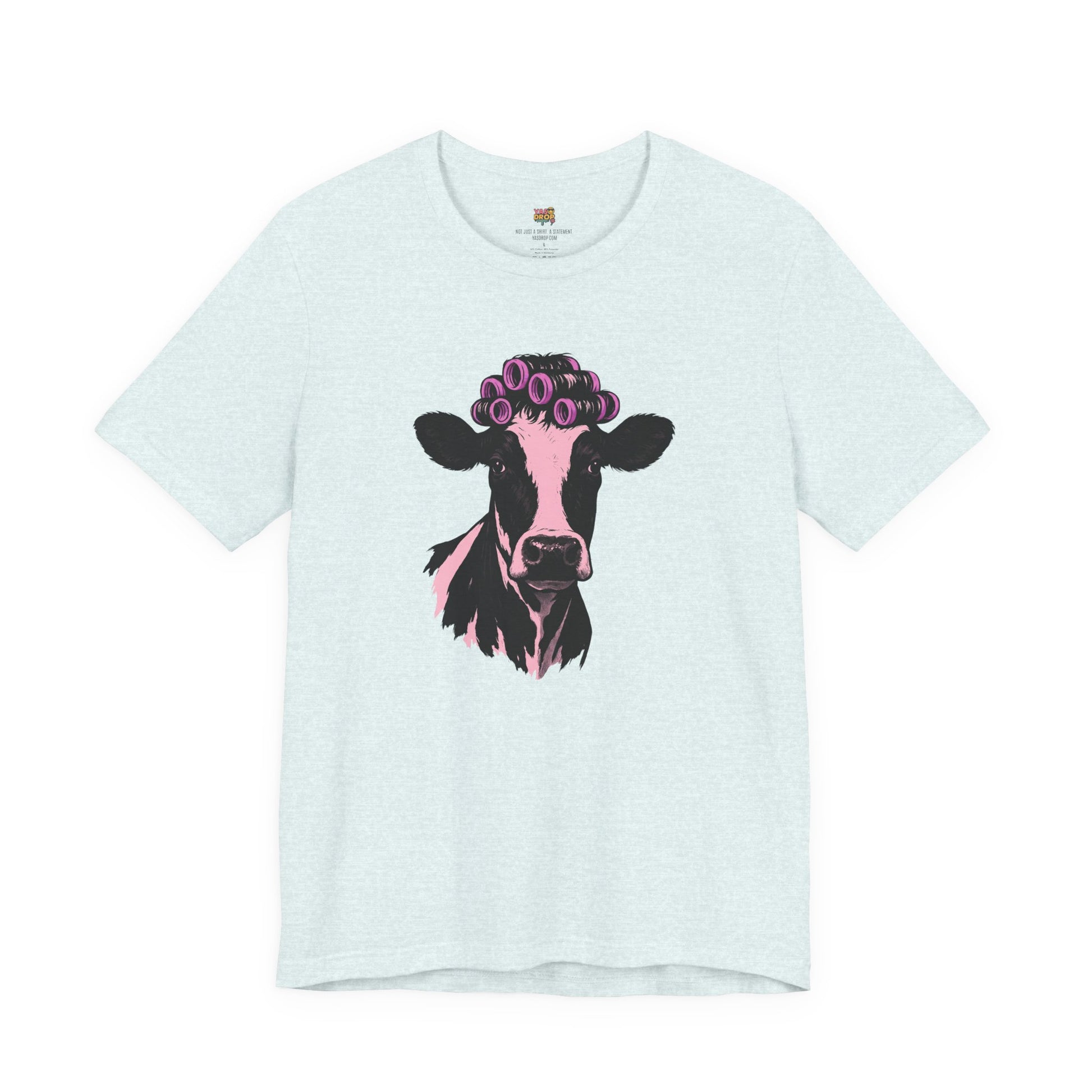 "In My Lane" Cow in Rollers Graphic Tee – Aesthetic Ironic Minimalist Streetwear