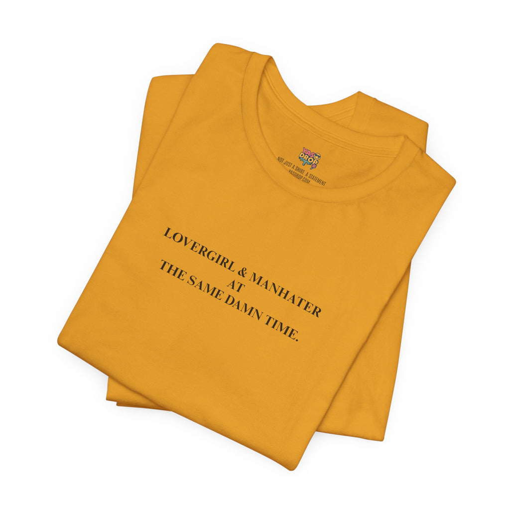 "Lovergirl & Manhater" Ironic Minimalist Graphic Tee