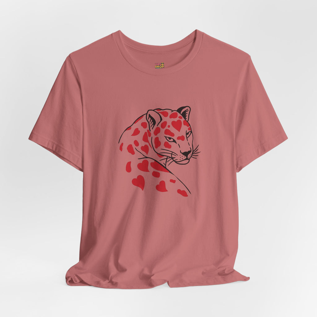 Heart Spot Leopard Graphic Tee - Aesthetic Indie Streetwear T-Shirt