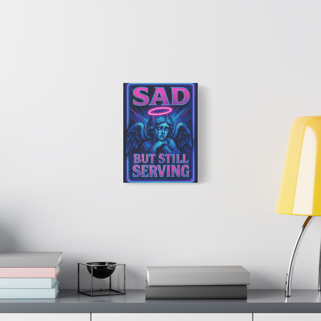 Sad But Still Serving” Retro Poster – Limited Edition Y2K-Inspired Art