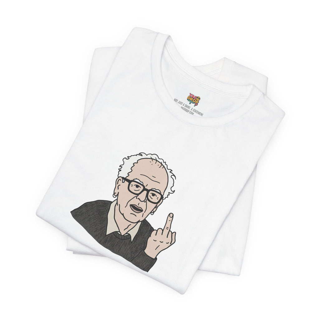 Grumpy Old Man Middle Finger Graphic Tee – Ironic Minimalist Aesthetic Streetwear T-Shirt