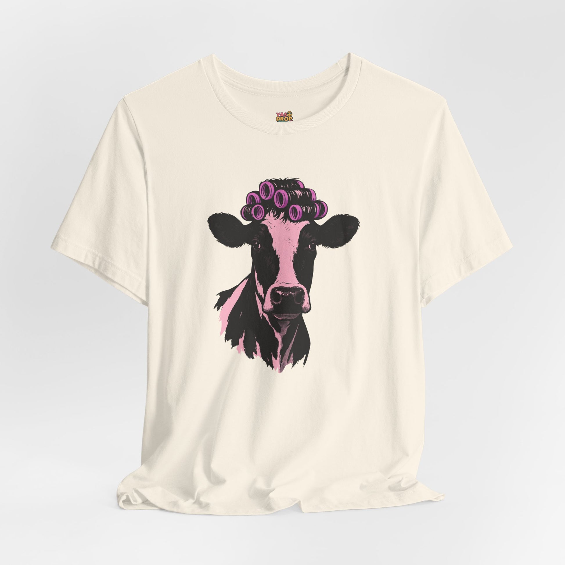 "In My Lane" Cow in Rollers Graphic Tee – Aesthetic Ironic Minimalist Streetwear