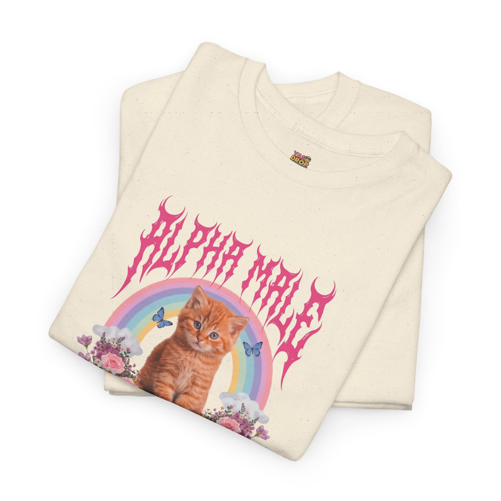 Alpha Male Kitten T-Shirt – Ironic Heavy Metal Aesthetic Graphic Tee