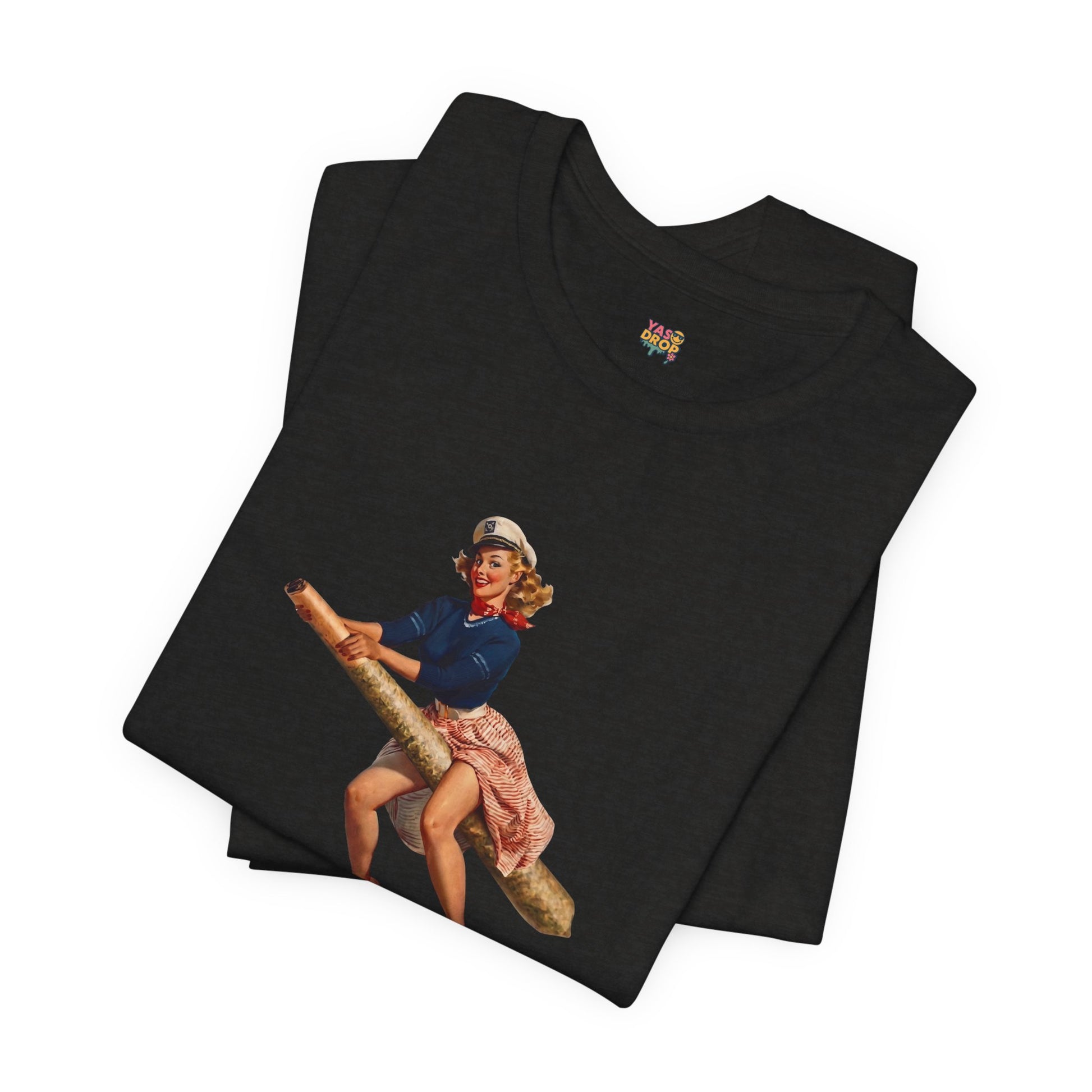 Retro Pin-Up Graphic Tee - Ironic Vintage Streetwear T-Shirt
