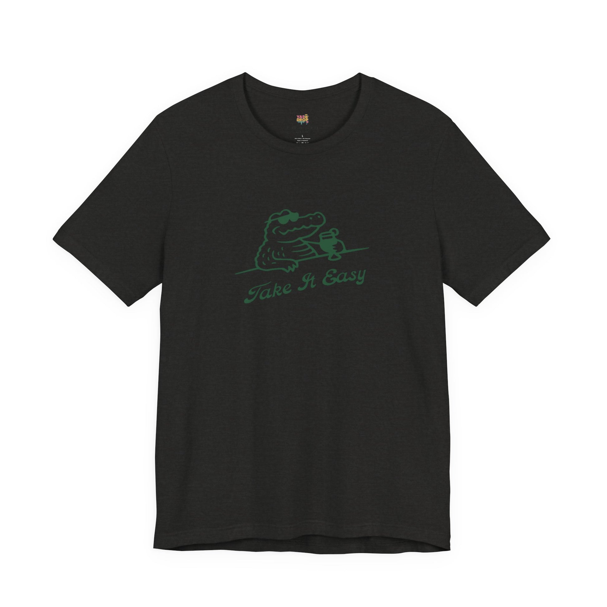 Take It Easy Crocodile Graphic Tee - Retro Aesthetic Vintage White Streetwear Shirt