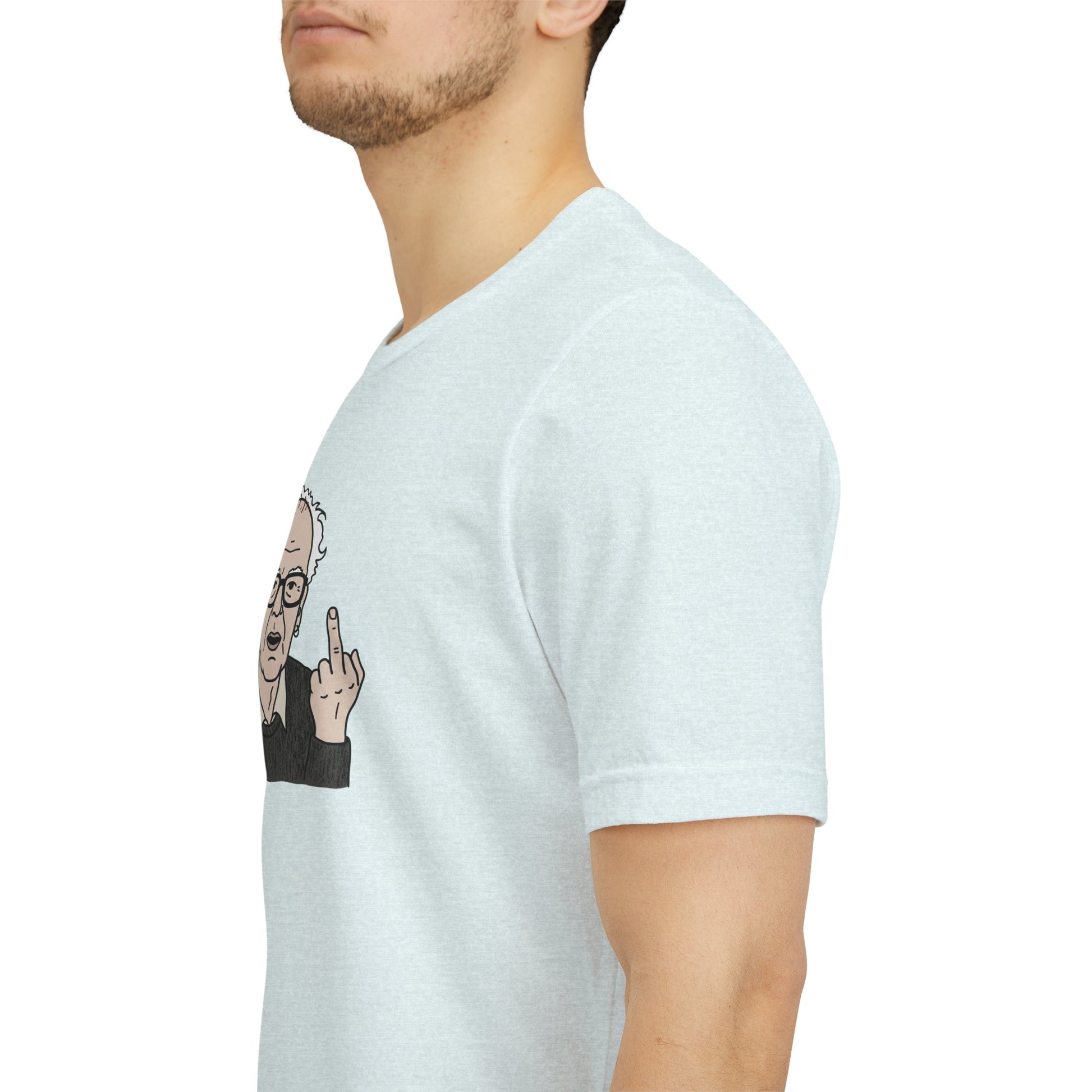 Grumpy Old Man Middle Finger Graphic Tee – Ironic Minimalist Aesthetic Streetwear T-Shirt