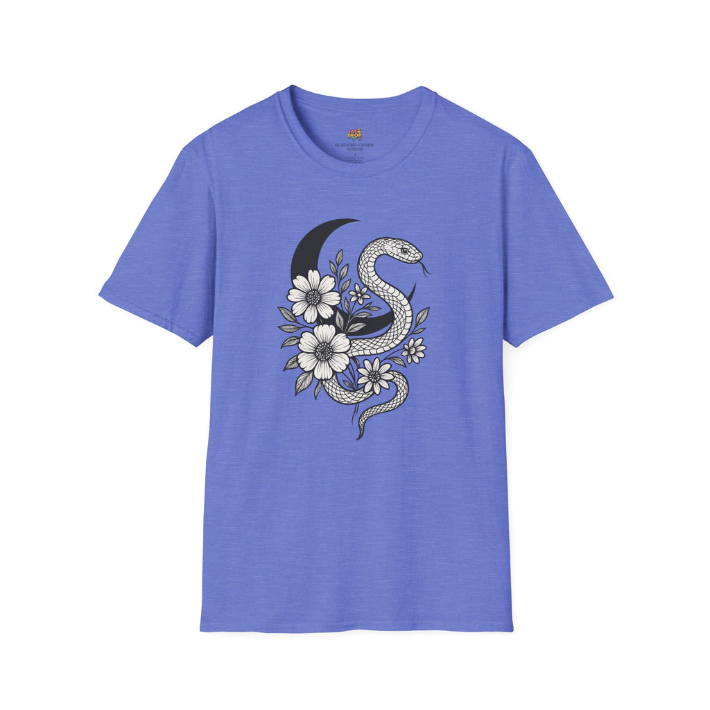 Botanic Serpent T-Shirt – Dark Floral Snake Graphic for Moonchild Energy