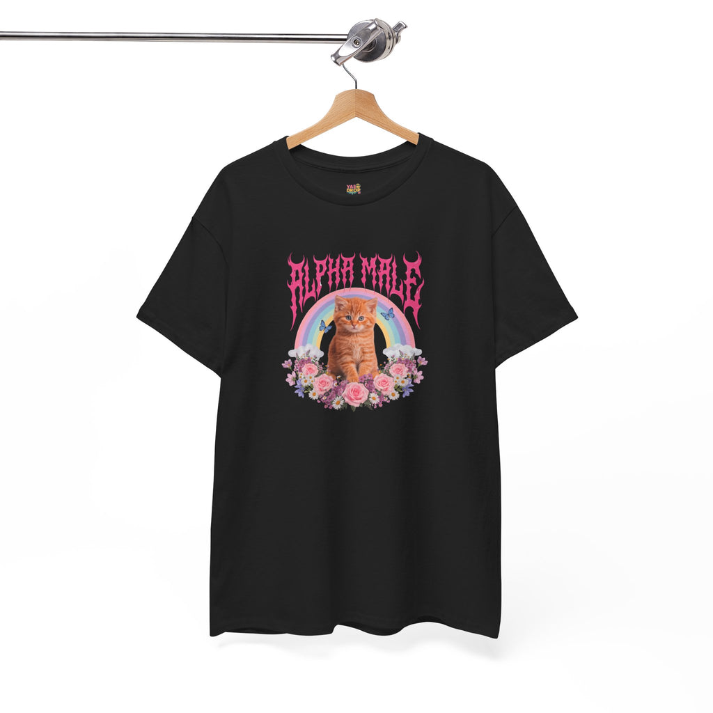 Alpha Male Kitten T-Shirt – Ironic Heavy Metal Aesthetic Graphic Tee
