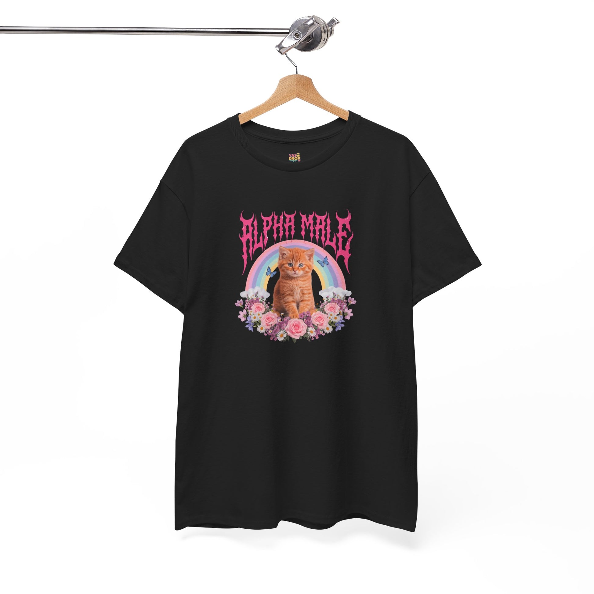 Alpha Male Kitten T-Shirt – Ironic Heavy Metal Aesthetic Graphic Tee