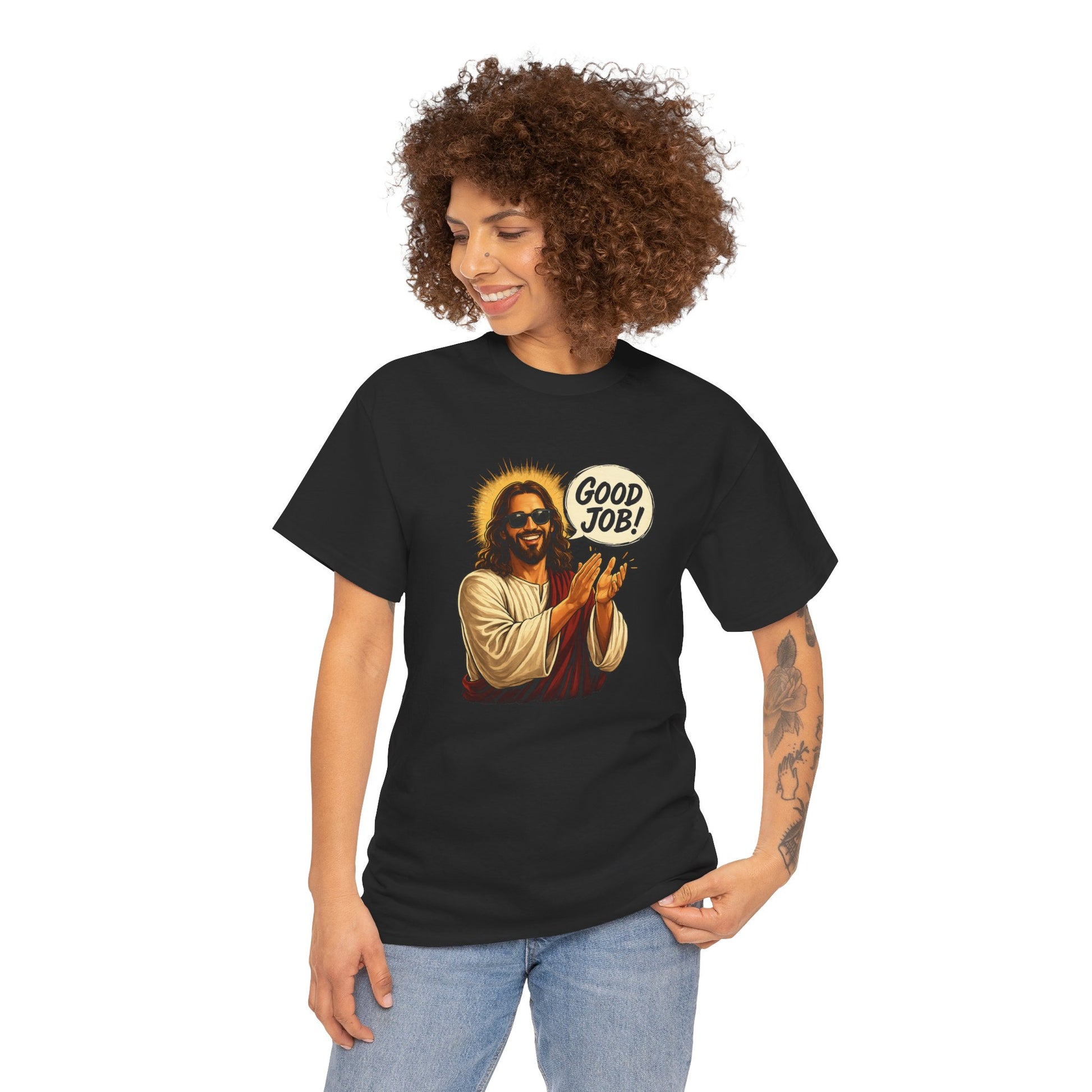 The "Good Job" Savior Graphic Tee – Ironic Streetwear / Retro Aesthetic Unisex Shirt