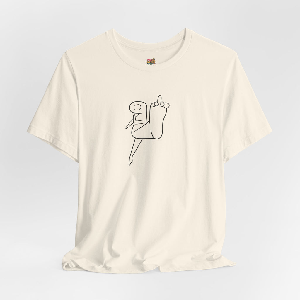 "Mood" Minimalist Graphic Tee – Ironic Middle Finger Doodle Streetwear T-Shirt