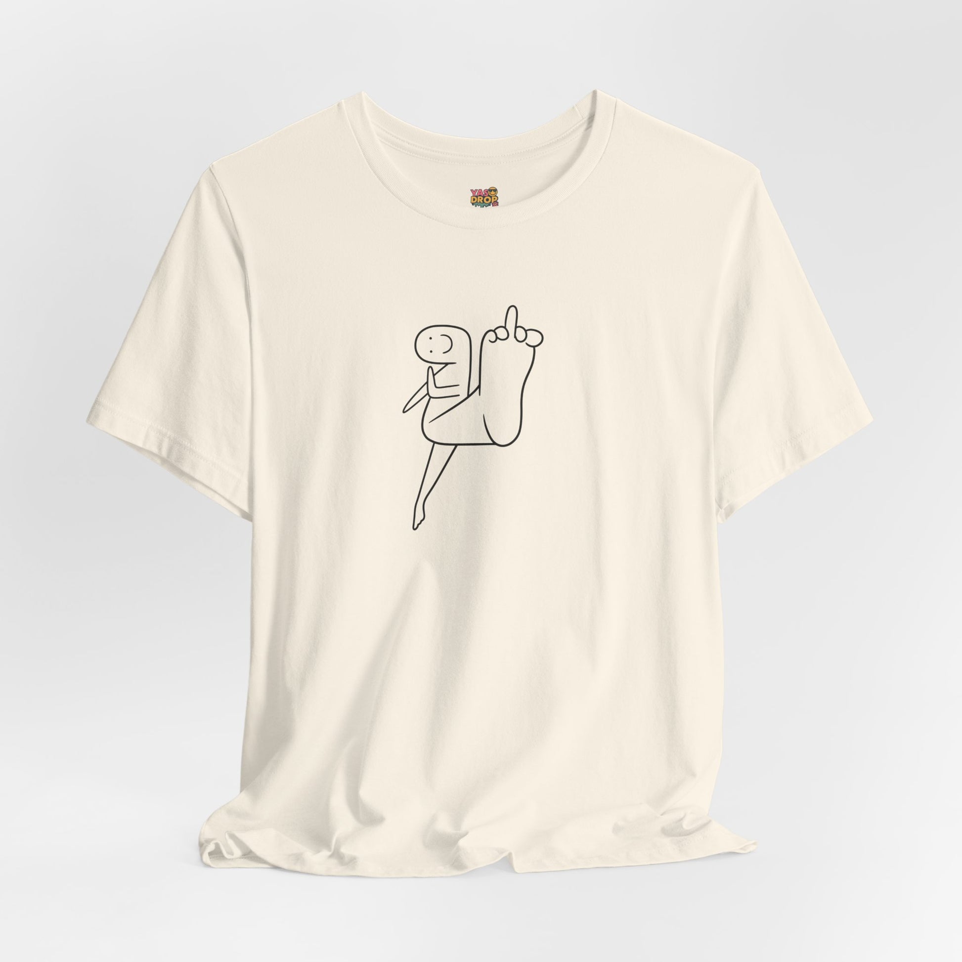 "Mood" Minimalist Graphic Tee – Ironic Middle Finger Doodle Streetwear T-Shirt