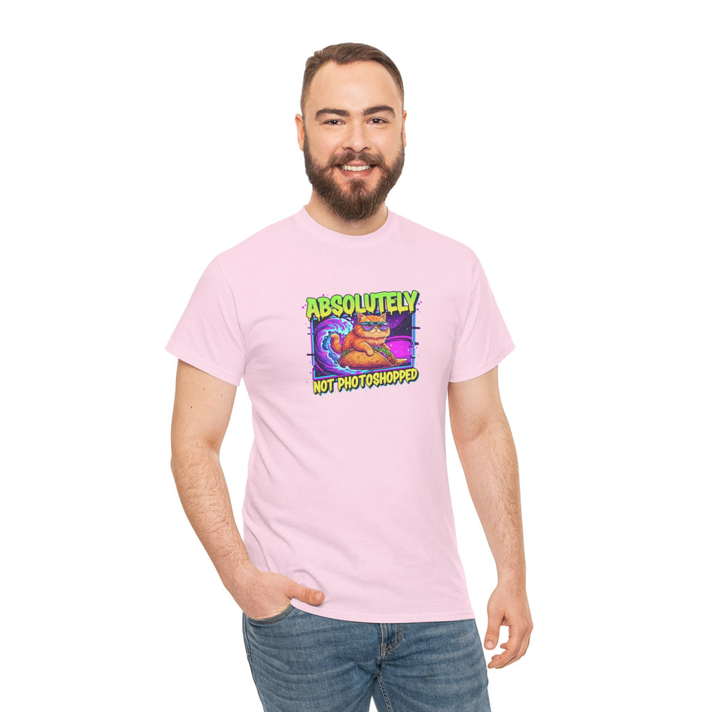 Absolutely Not Photoshopped: Neon Cat Surfing Taco Tee