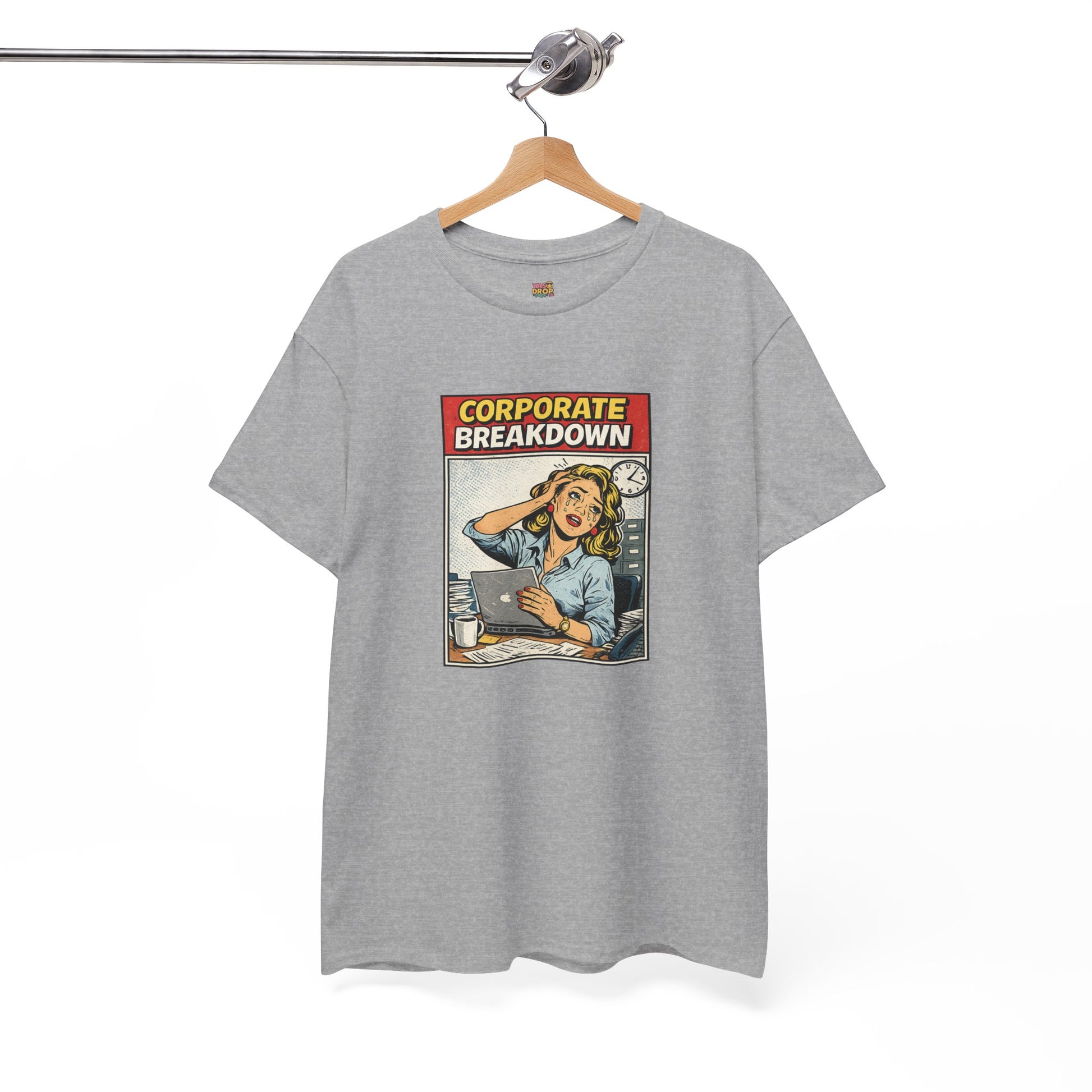 Corporate Breakdown Tee – Retro Office Meme T-Shirt (9–5 Burnout Graphic Shirt)