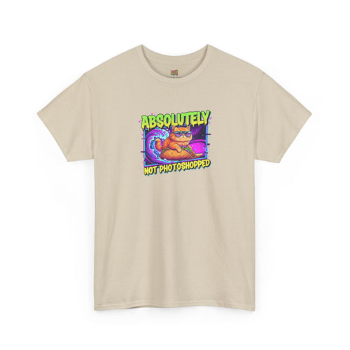 Absolutely Not Photoshopped: Neon Cat Surfing Taco Tee