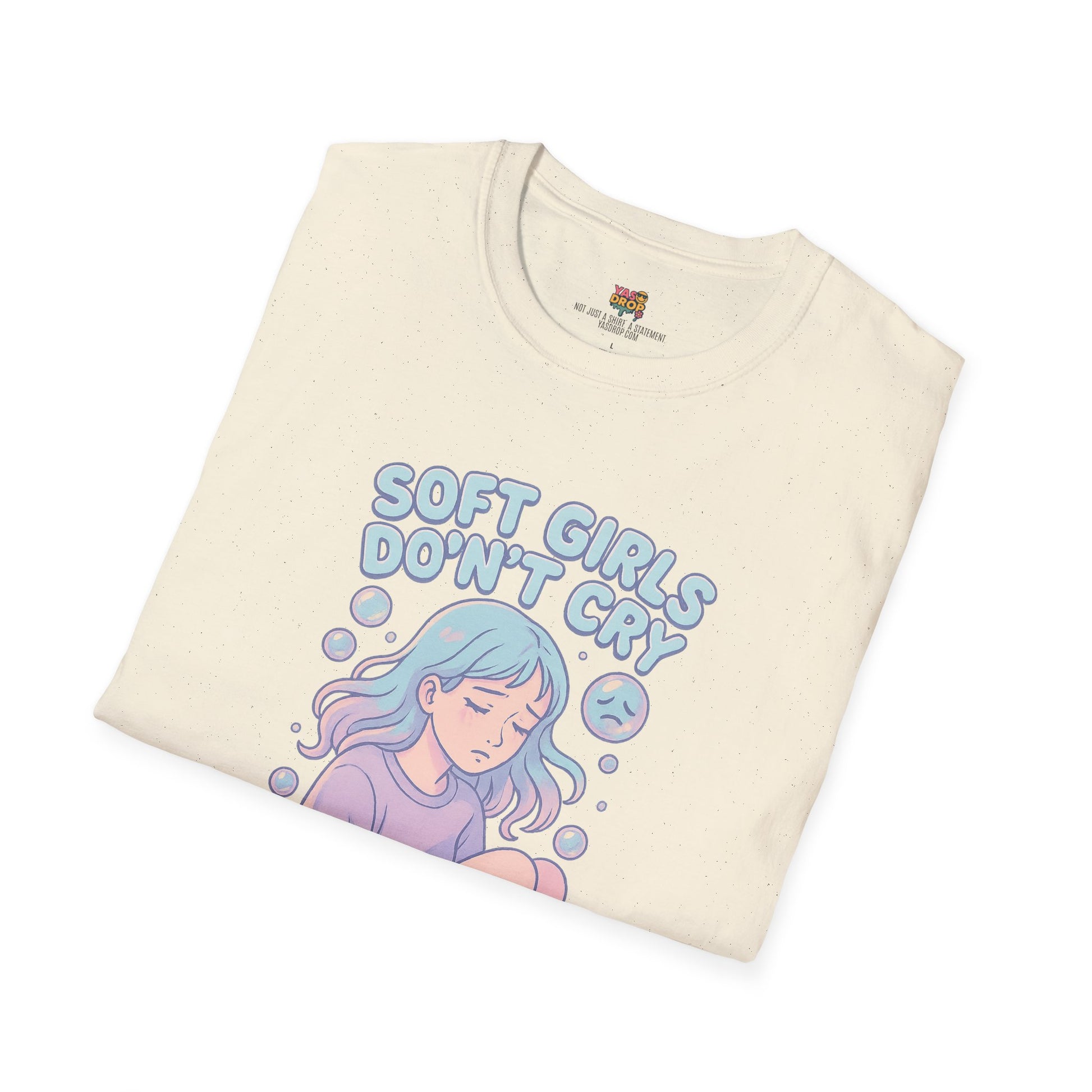 Soft Girls Don’t Cry (They Dissociate) – Pastel Sadcore Tee