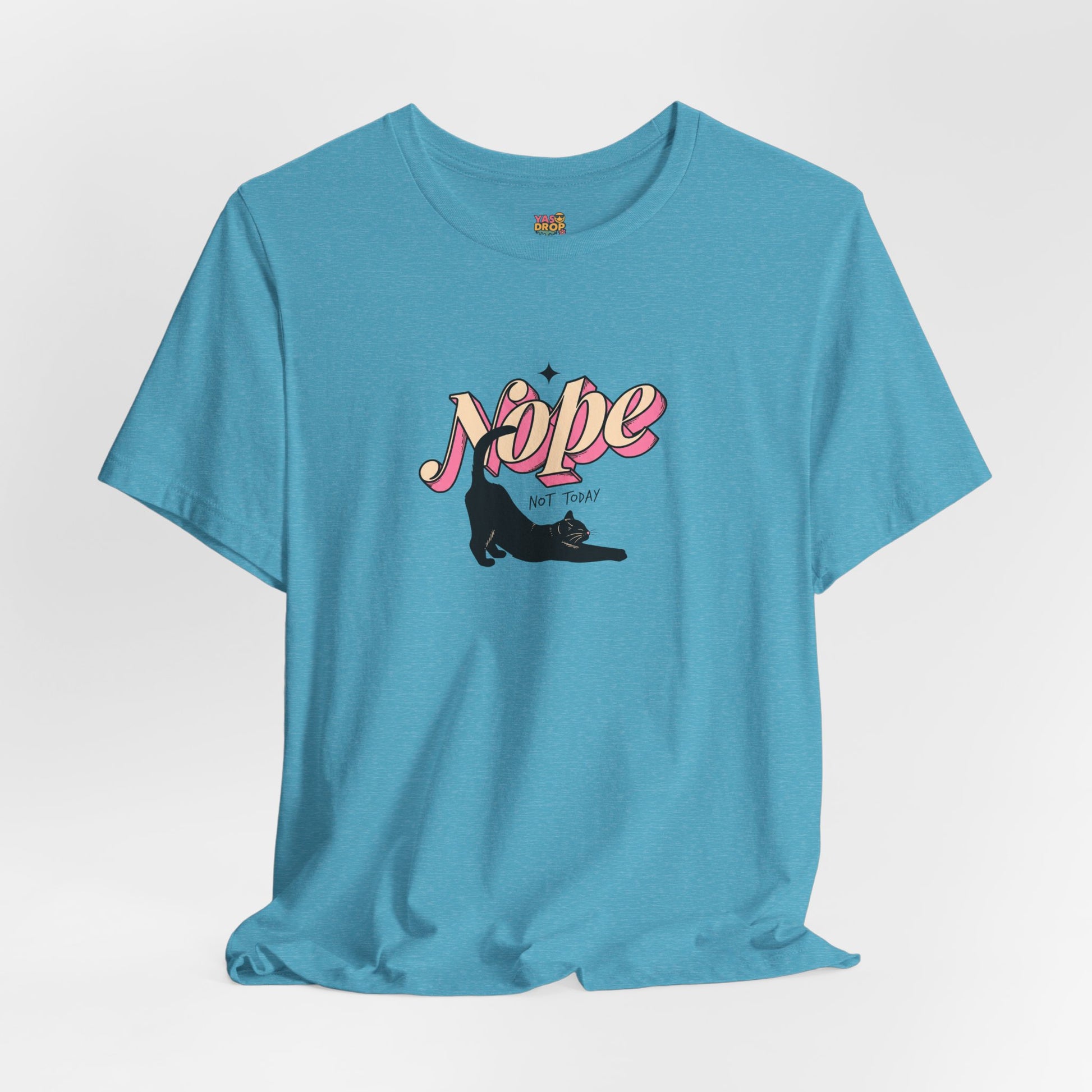 "Nope Not Today" Retro Typography Cat Tee – Y2K Streetwear Graphic Shirt