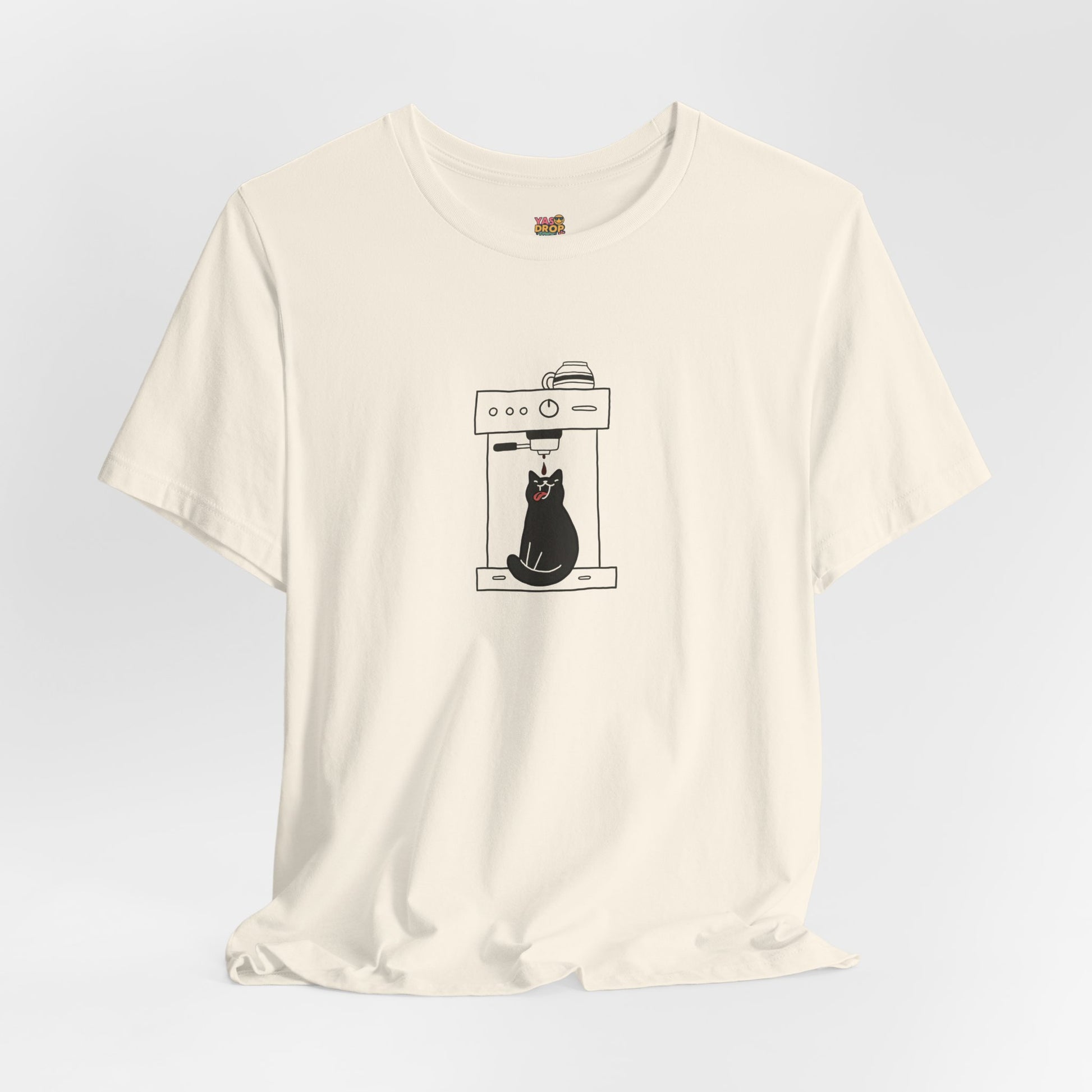 Espresso Cat Graphic Tee – Ironic Minimalist Coffee Streetwear