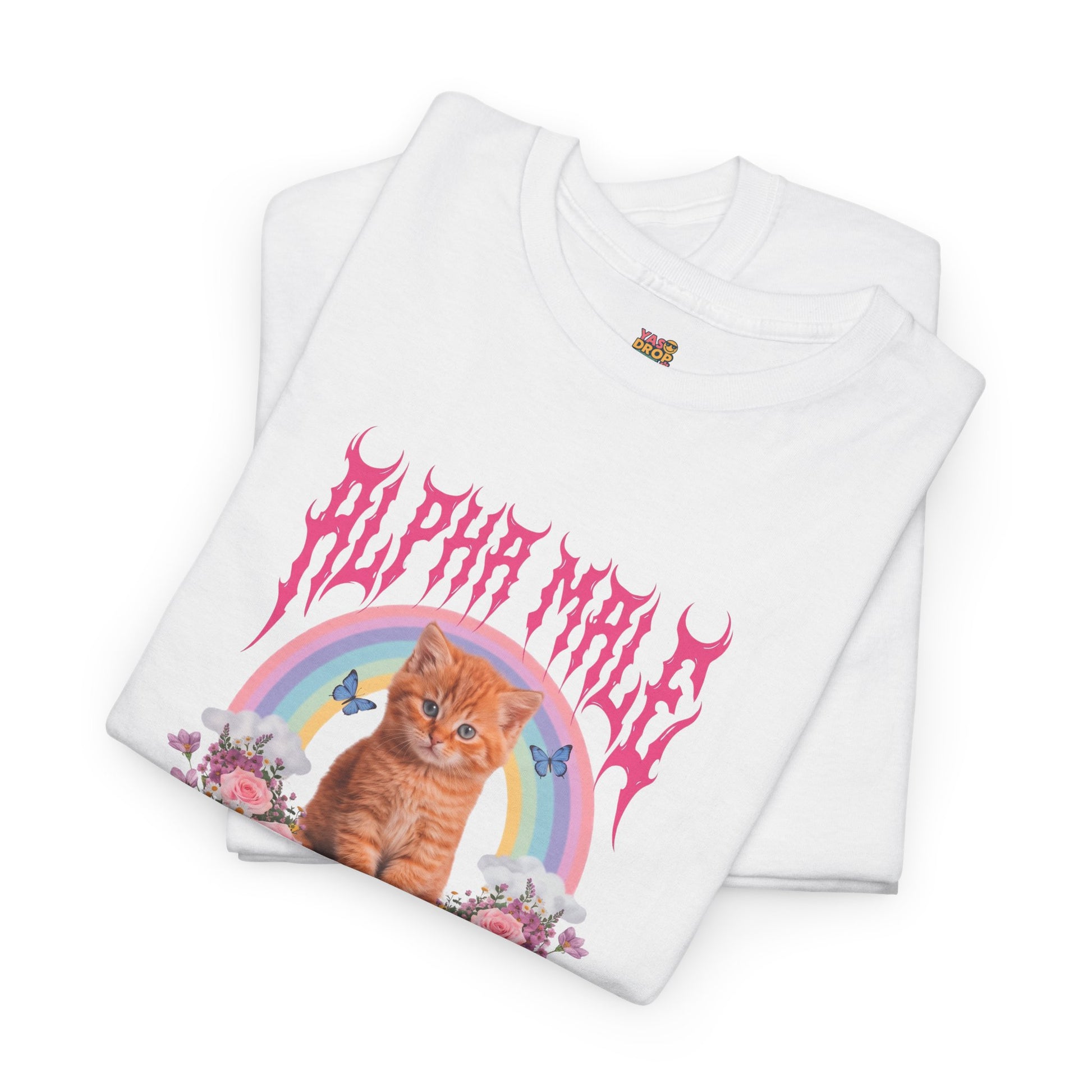 Alpha Male Kitten T-Shirt – Ironic Heavy Metal Aesthetic Graphic Tee