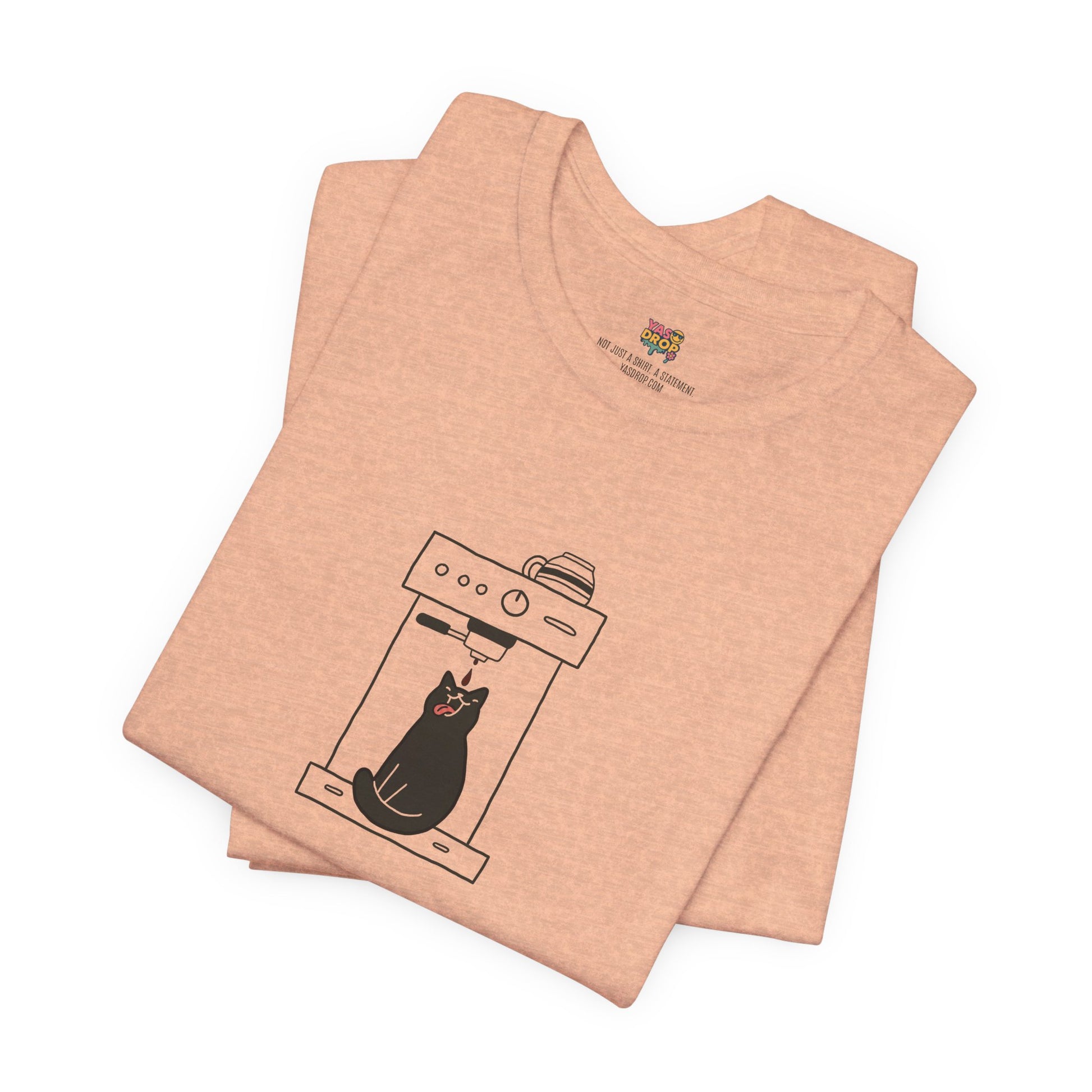 Espresso Cat Graphic Tee – Ironic Minimalist Coffee Streetwear