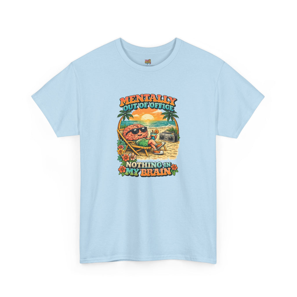 "Mentally Out of Office" Retro Brain Graphic Tee - Sarcastic Vacation T-Shirt