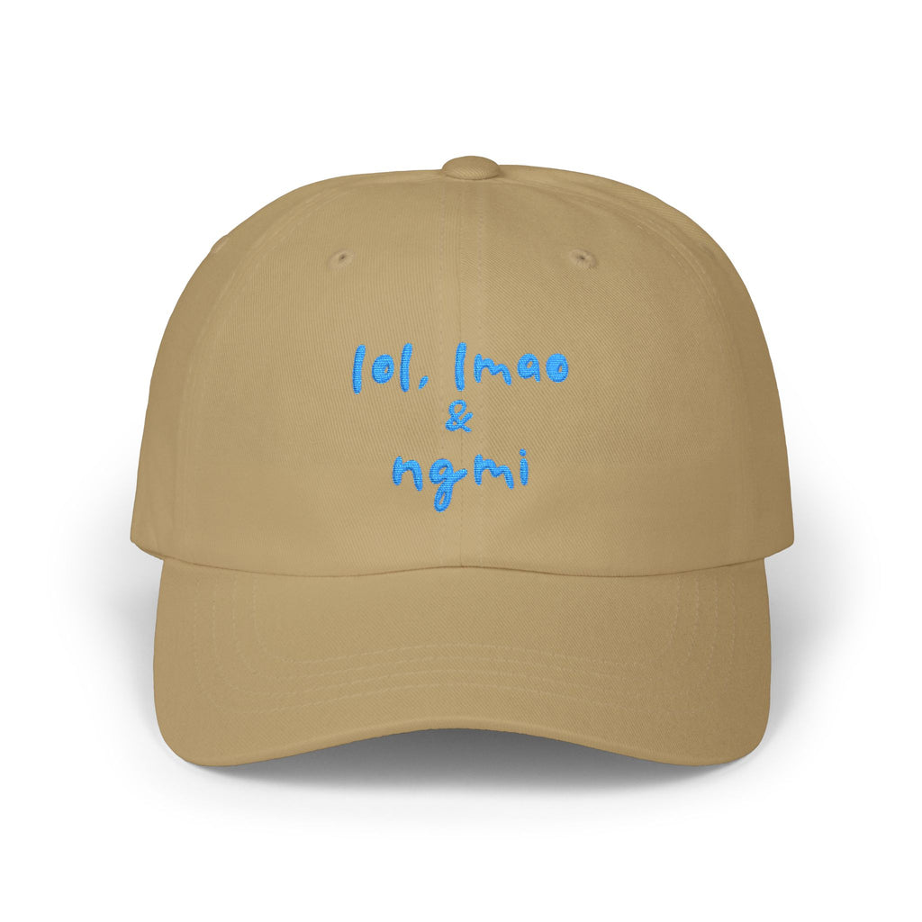 Premium Quality "lol, lmao & ngmi" Embroidered Dad Hat – Ironic Internet Culture Meme Baseball Cap