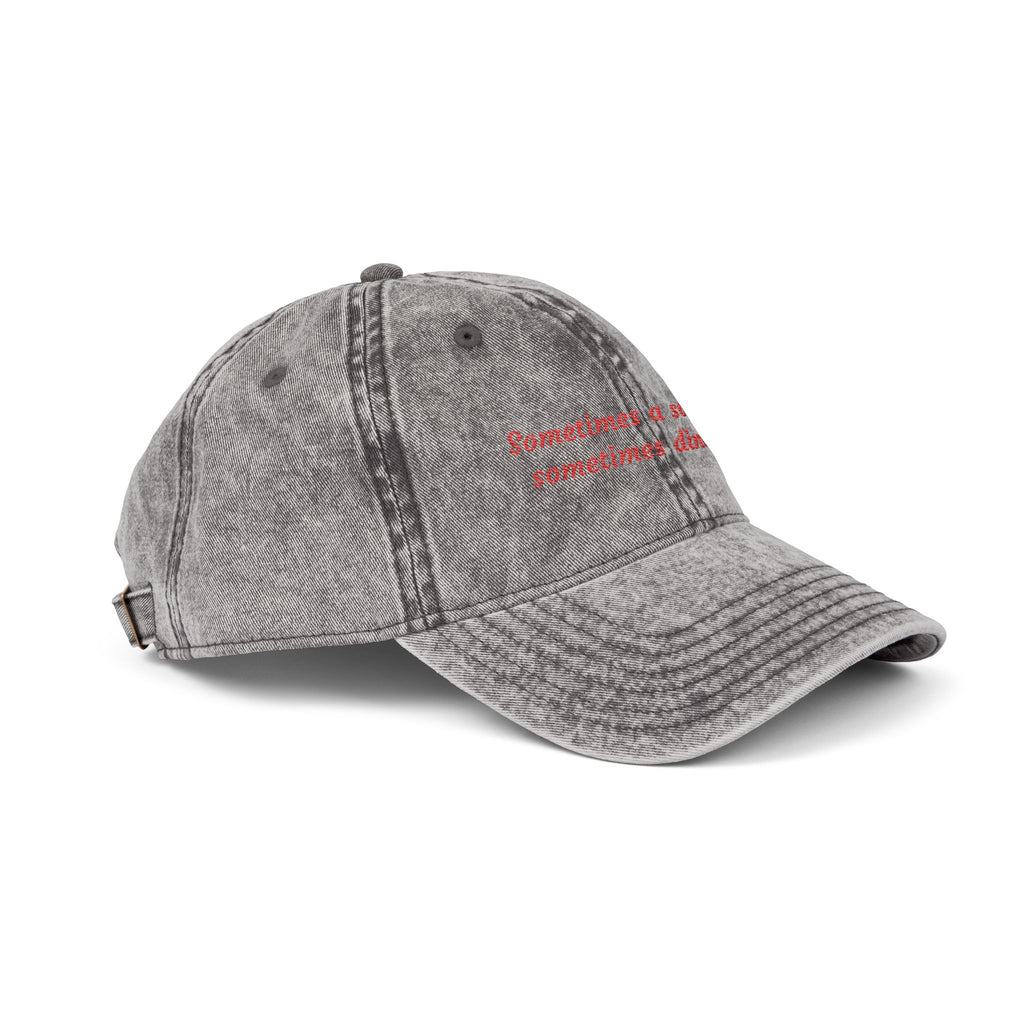 "Sometimes A Soft Girl, Sometimes Dinosaur" Vintage Embroidered Hat | Low Profile Washed Cotton Cap