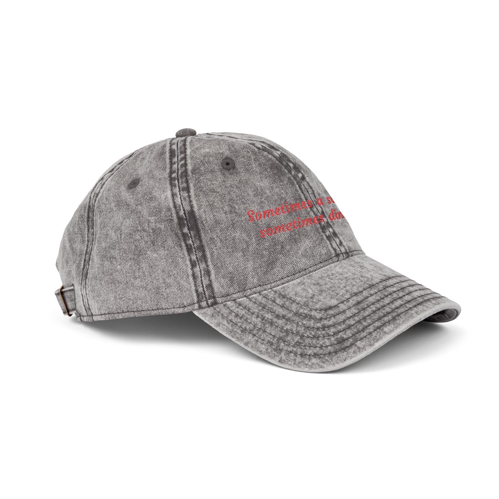 "Sometimes A Soft Girl, Sometimes Dinosaur" Vintage Embroidered Hat | Low Profile Washed Cotton Cap