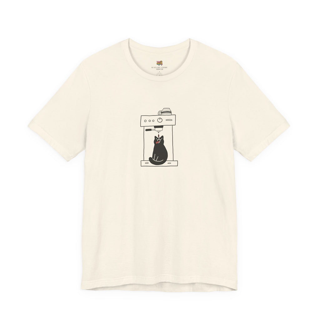 Espresso Cat Graphic Tee – Ironic Minimalist Coffee Streetwear