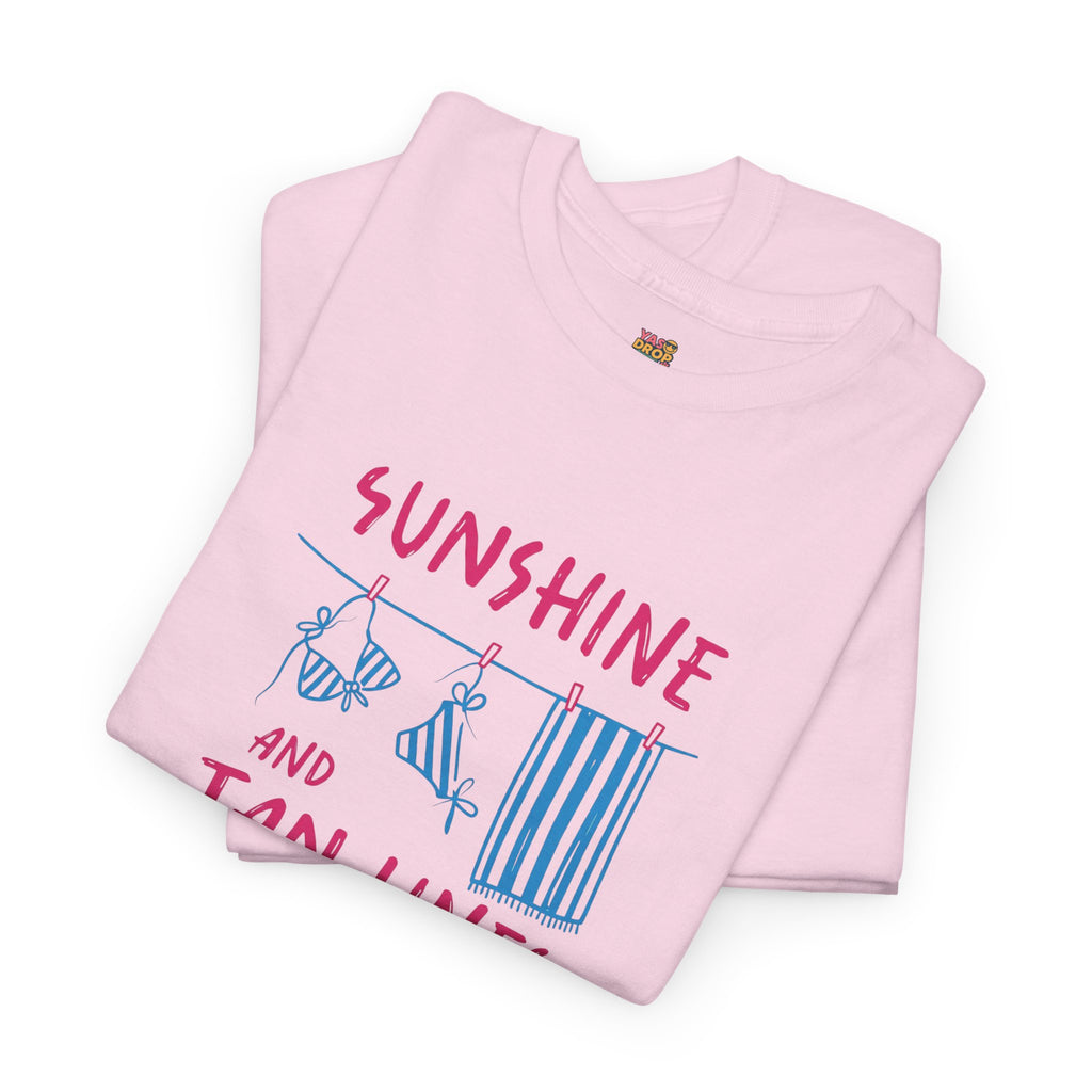 Sunshine and Tan Lines T-Shirt - Aesthetic Summer Vibe Graphic Tee