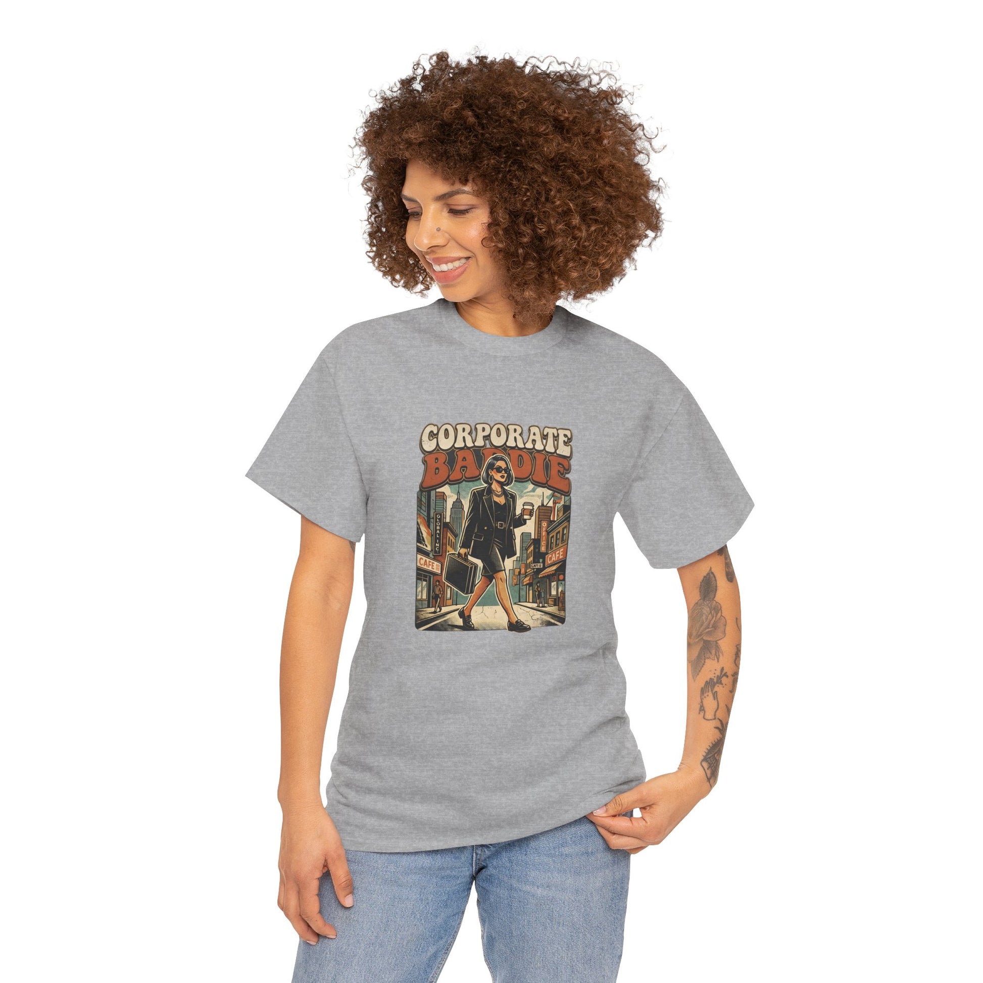 Corporate Baddie Vintage Graphic Tee - Ironic Office Aesthetic T-Shirt