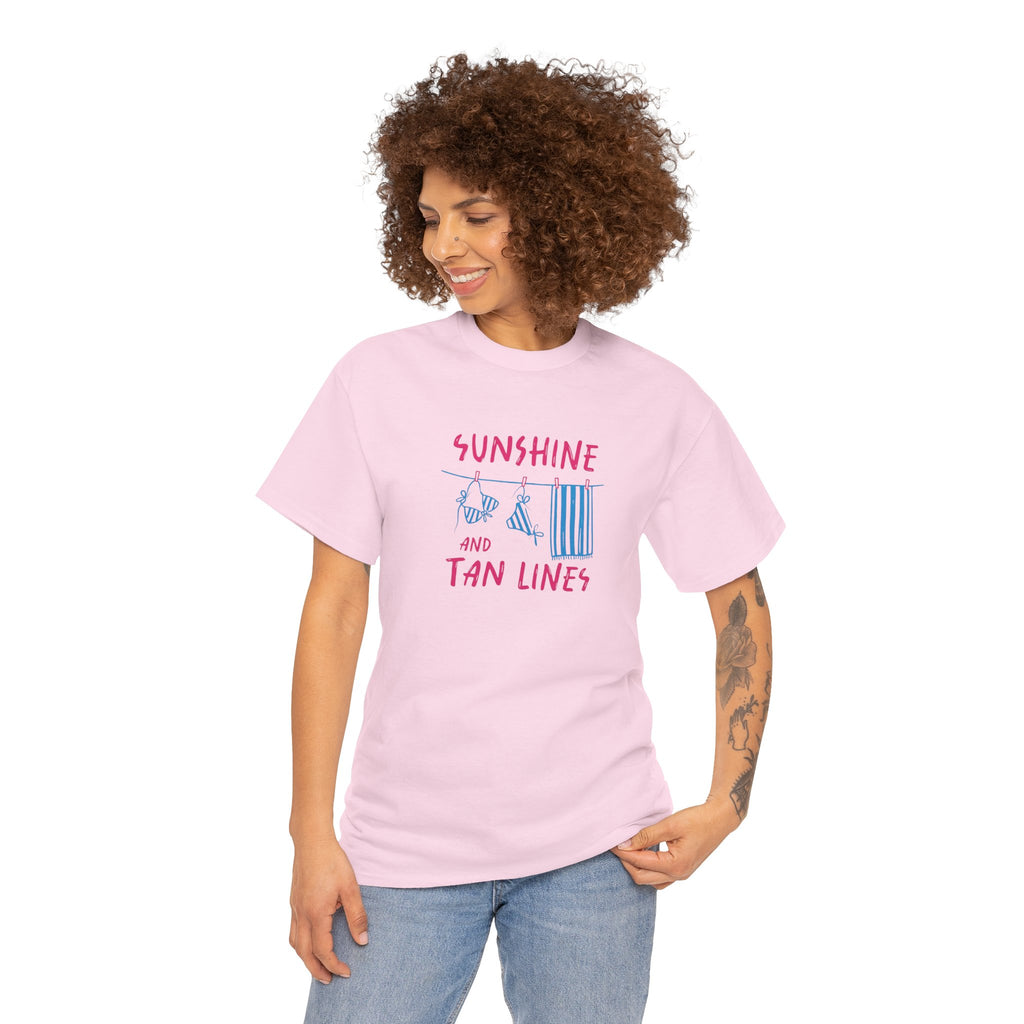 Sunshine and Tan Lines T-Shirt - Aesthetic Summer Vibe Graphic Tee